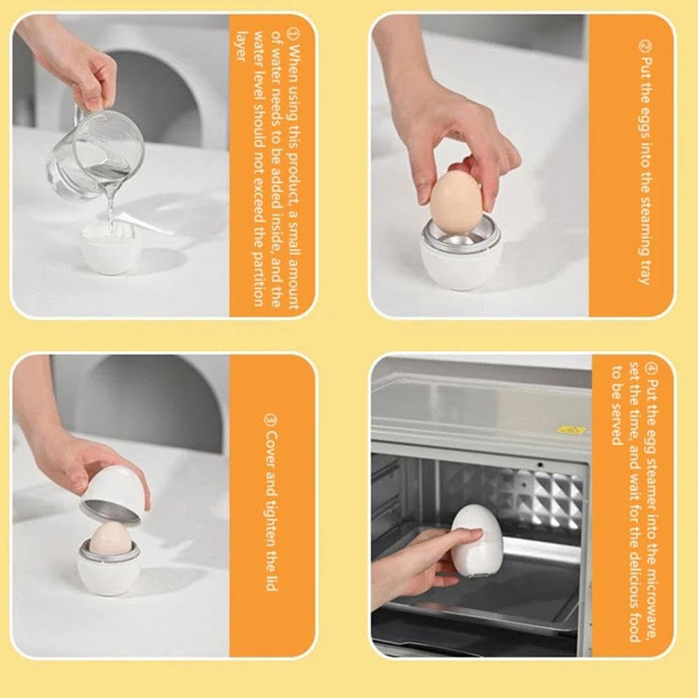 Microwave Egg Cooker - 1 Capacity Egg Boiler for Hard & Soft Boiled Eggs - Quick & Easy Microwave Egg Poacher - Perfect for Breakfast, Keto Diet & Meal Prep