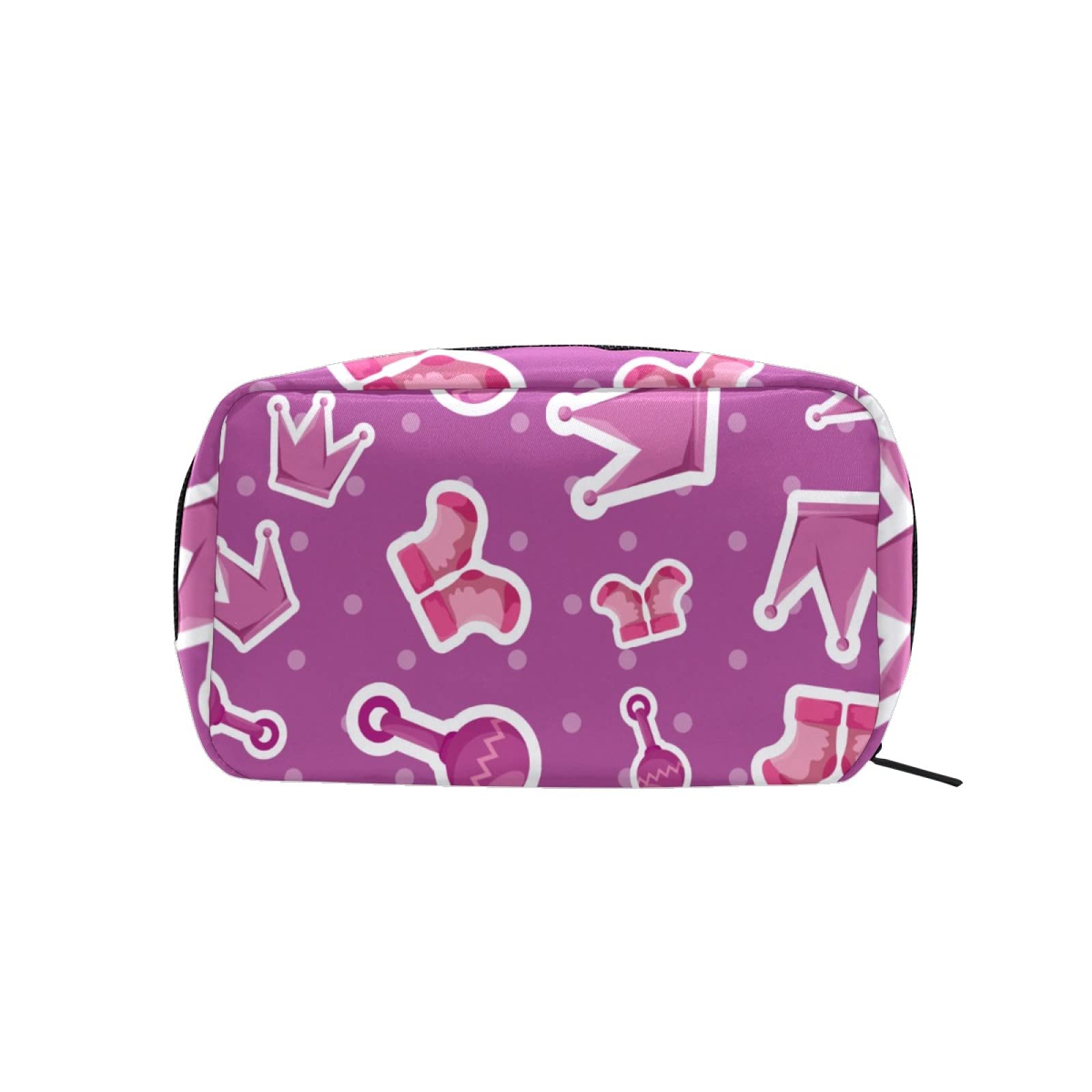 Pink Queens Clown Maracas Makeup Bag for Women - Large Zippered Cosmetic Organizer & Travel Toiletry Pouch - Perfect for Travel, Gym, and Daily Essentials Storage
