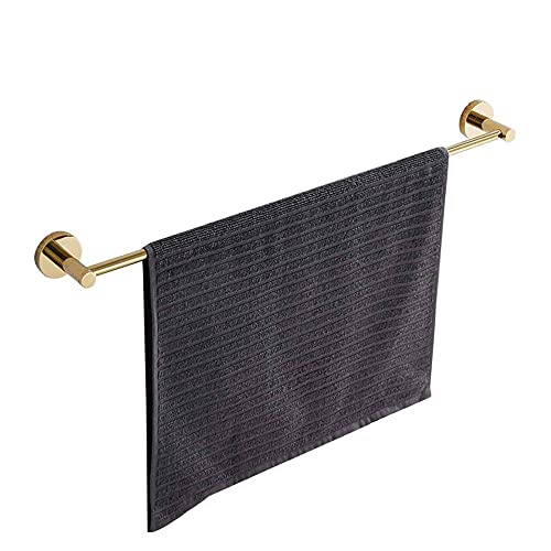 No Drill Adhesive Wall Mounted Copper Towel Rack - Rustproof Bathroom Towel Holder for Kitchen, Bathroom & Toilet Organization (Golden) - Perfect for Small Spaces & Rental Homes