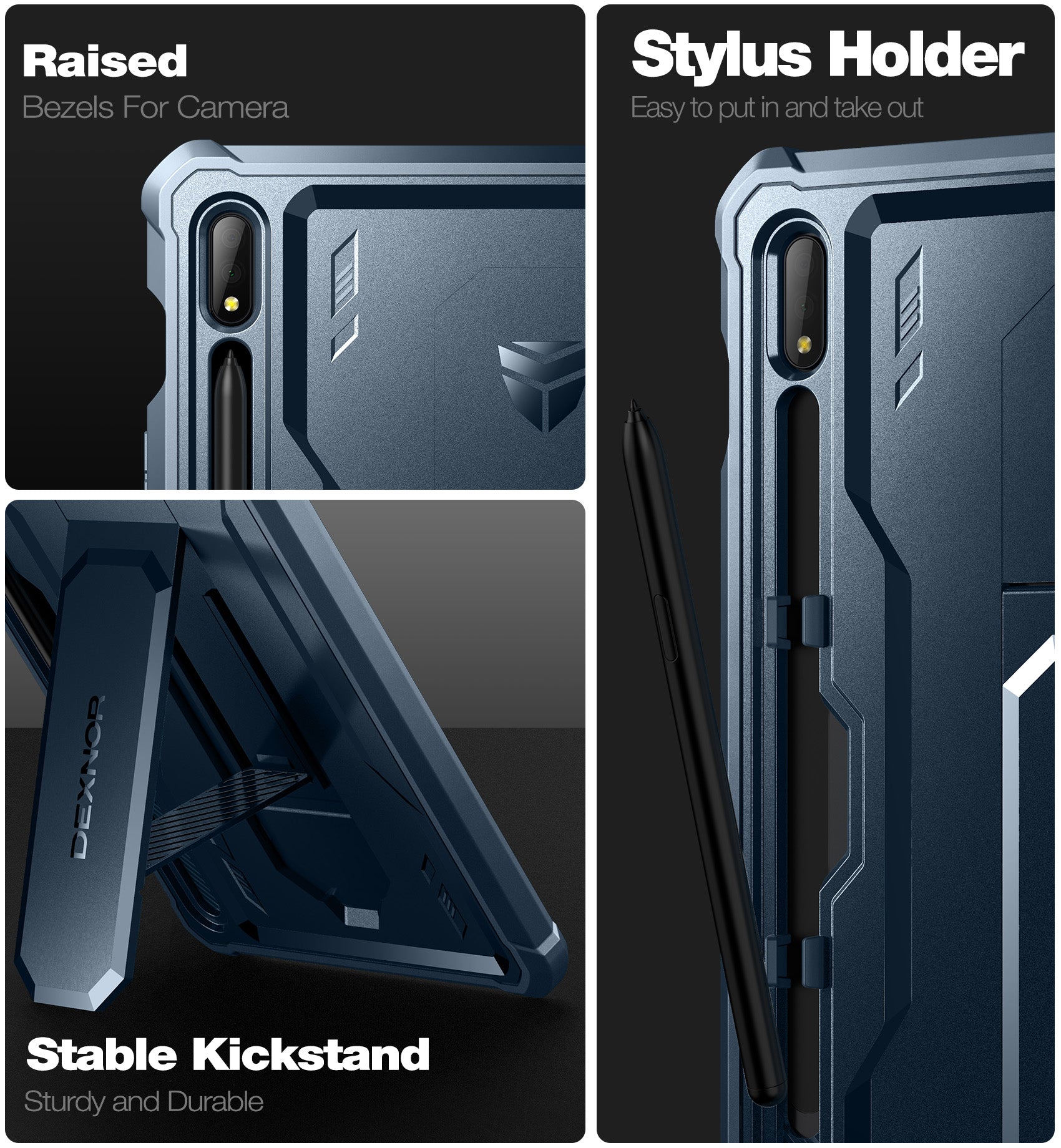 Durable Shockproof Tablet Case for Samsung Galaxy Tab S8 (2022) & Tab S7 (2020) 11 Inch - Heavy Duty Rugged Cover with Built-in Screen Protector, Kickstand & S Pen Holder - Perfect for Work, Travel & Outdoor Use