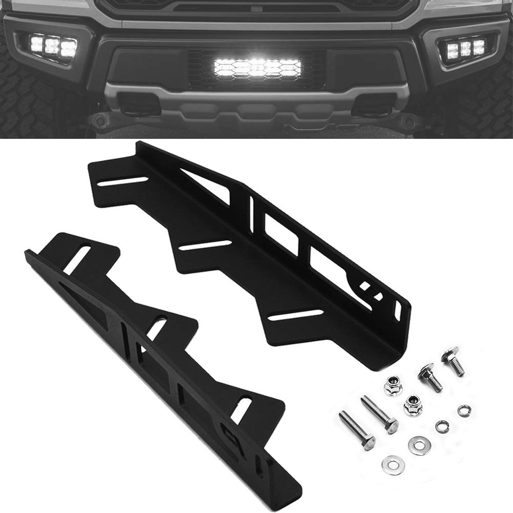 Ford Raptor 2017-2020 Front Hidden Bumper Triple Fog Light Pod Mounting Brackets Kit - Off-Road Driving & Night Adventure Lighting Upgrade