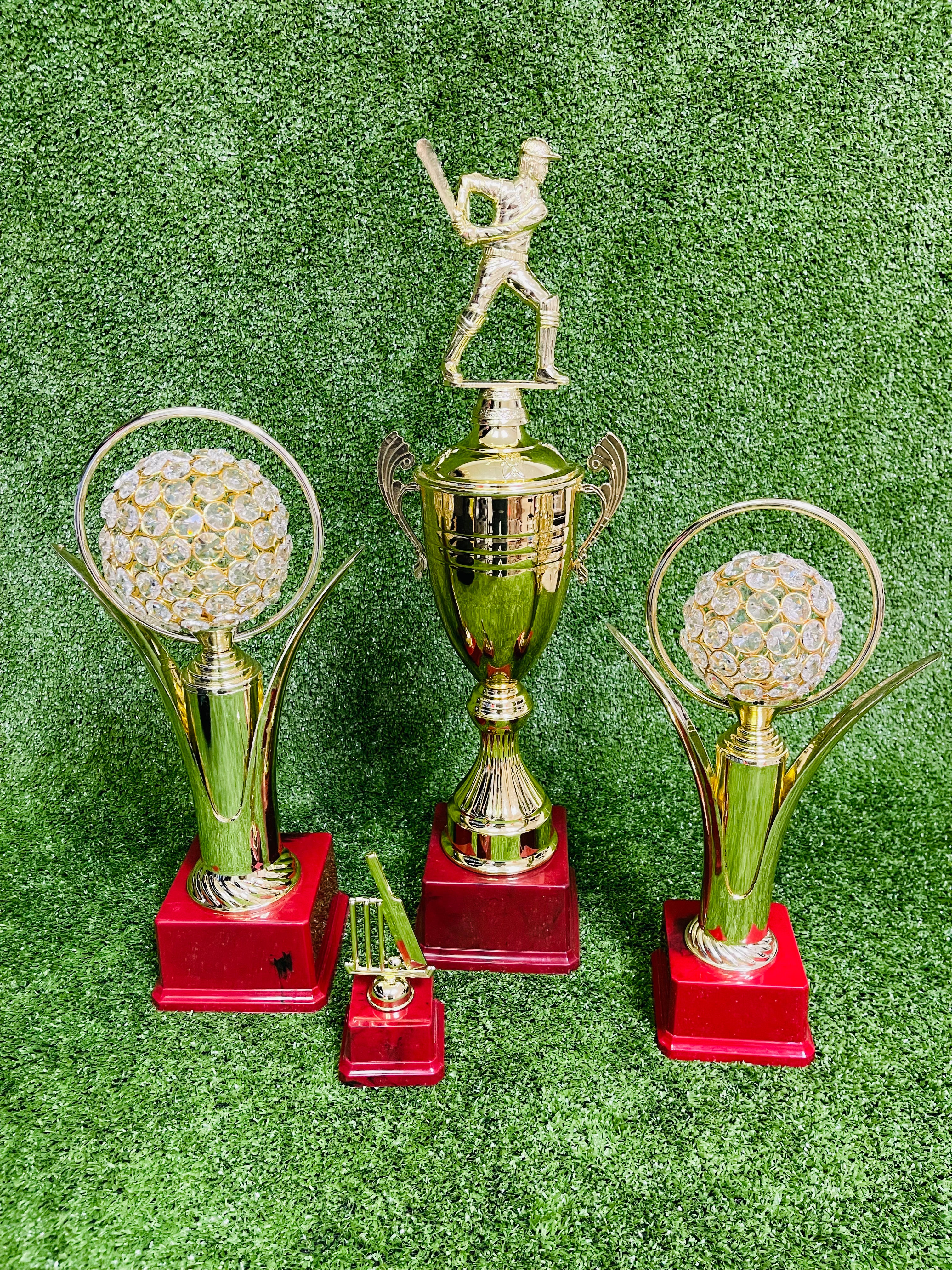 Raydn 15-Inch Cricket Trophy with Globe - Perfect for Awards, Tournaments & Sports Decor