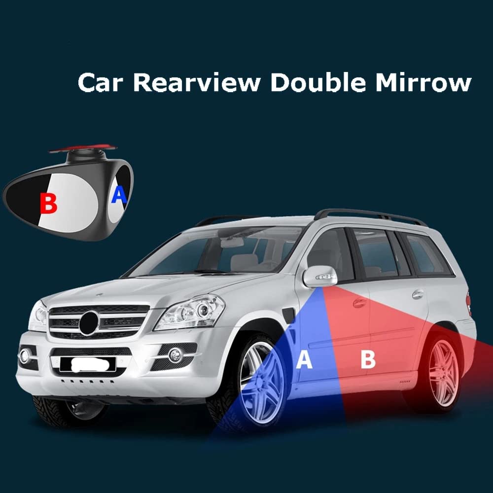 360° Rotatable Car Blind Spot Mirrors - Universal Wide Angle Convex Rear View Mirrors for Cars, Trucks & SUVs (2-Pack, Left+Right) - Improve Parking & Lane Changing Safety