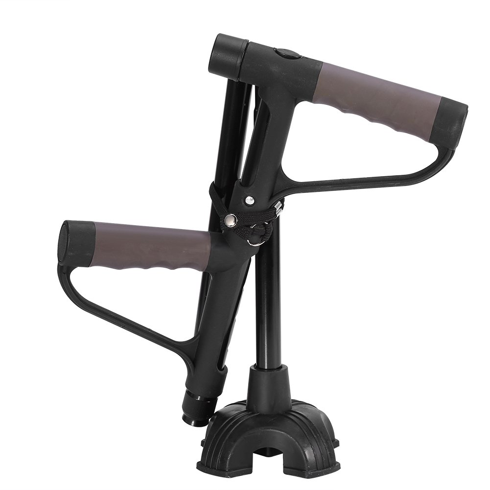 ZJchao Retractable Collapsible Walking Cane with LED Light & Anti-Slip T-Handle - Adjustable Height Cane for Seniors & Elderly - Ideal for Hiking, Travel & Daily Mobility Support
