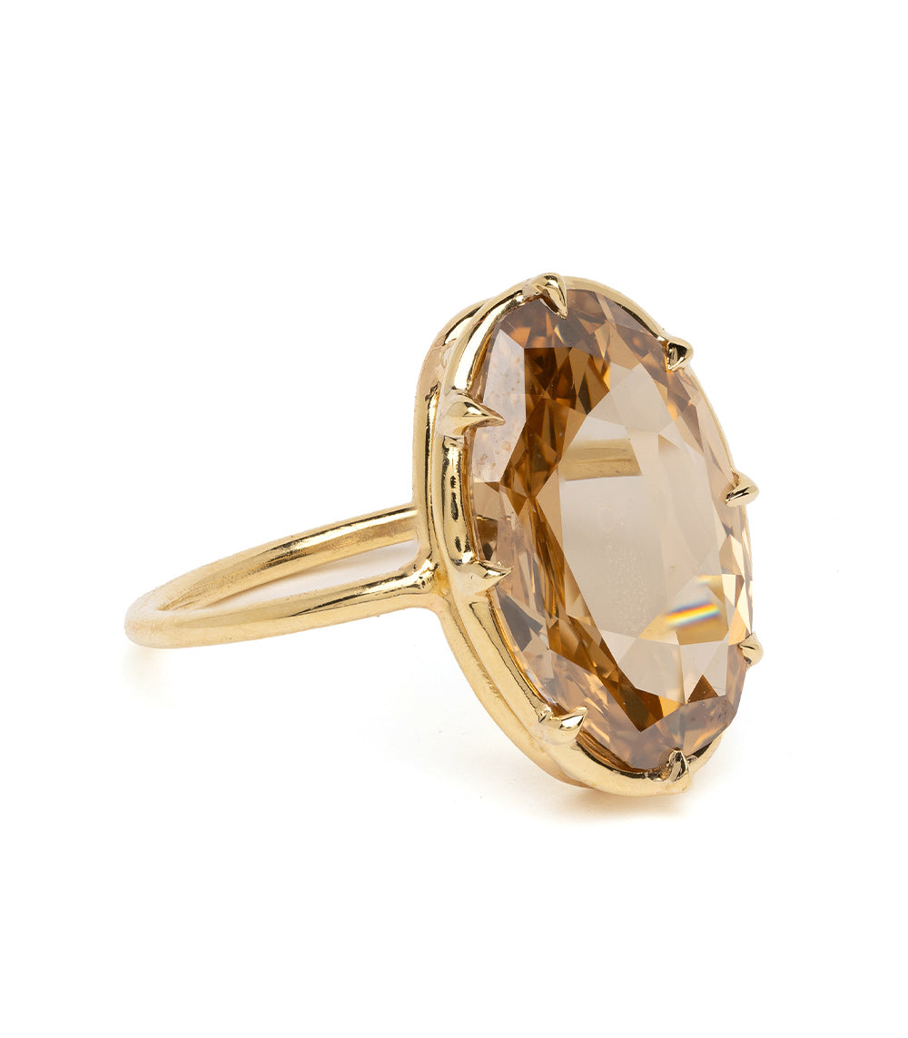 Vintage Champagne Diamond Engagement Ring for Women - Unique Antique Style Wedding Band, Perfect for Proposals, Anniversaries & Special Occasions