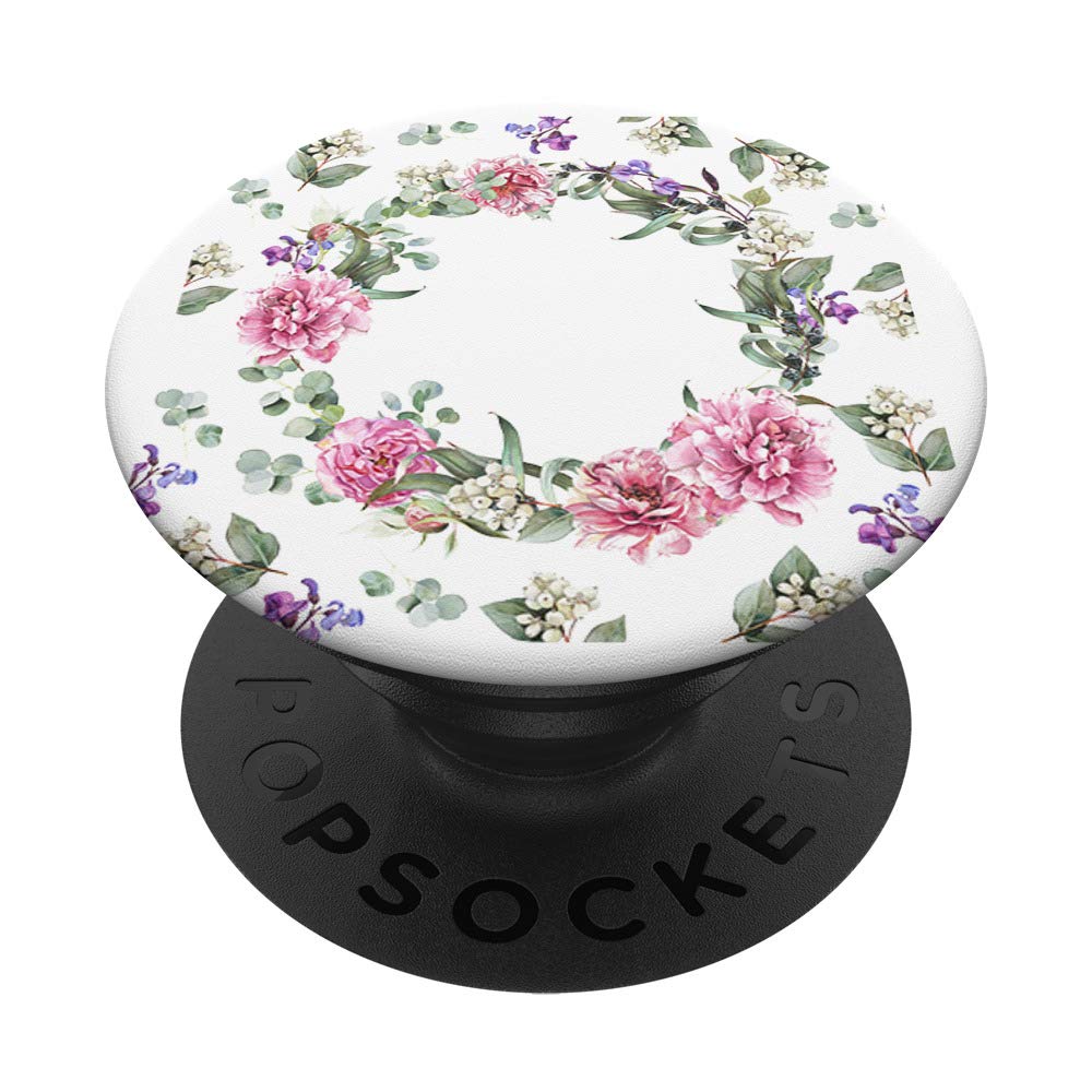 Peace Mandala Flower Circle Pop Socket - Rose Violet Print Phone Grip for iPhone & Samsung - Perfect for Yoga, Meditation & Boho Style Accessories