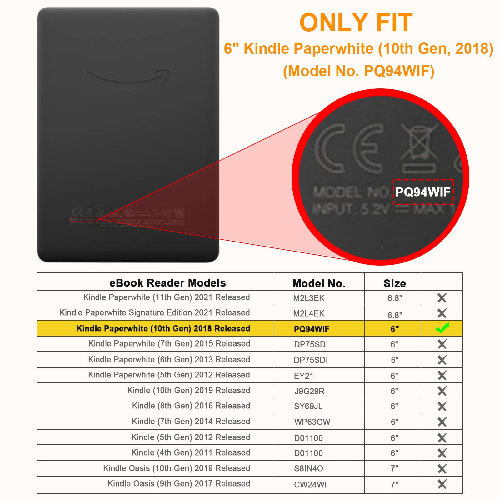 Fintie Slimshell Case for Kindle Paperwhite 6