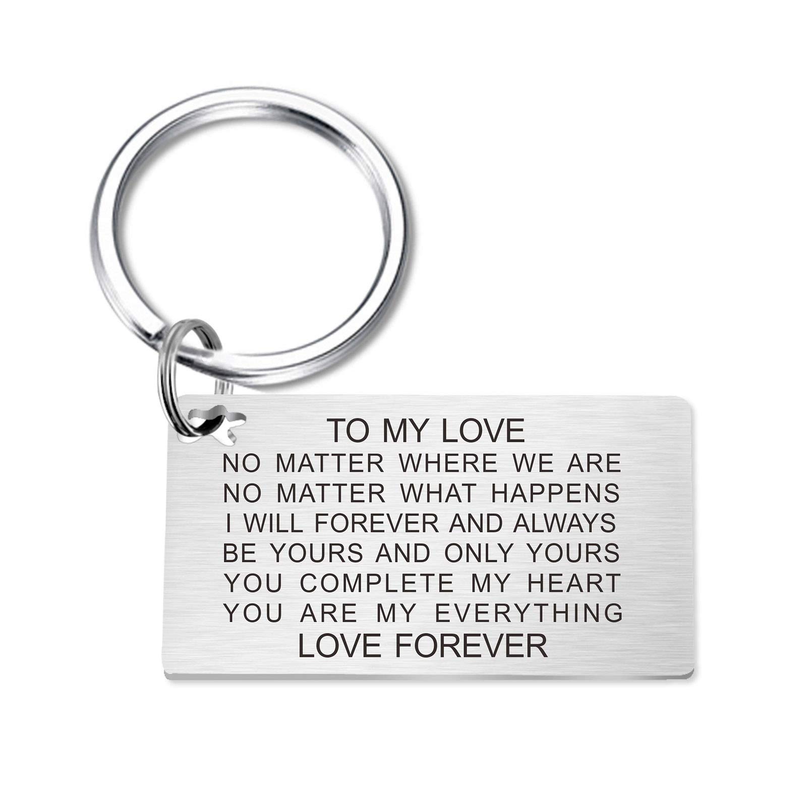 Personalized Silver Love Keychain - Romantic Anniversary & Valentine's Gift for Husband, Boyfriend, or Wife - Perfect Couple's Gift for Weddings, Engagements & Special Occasions