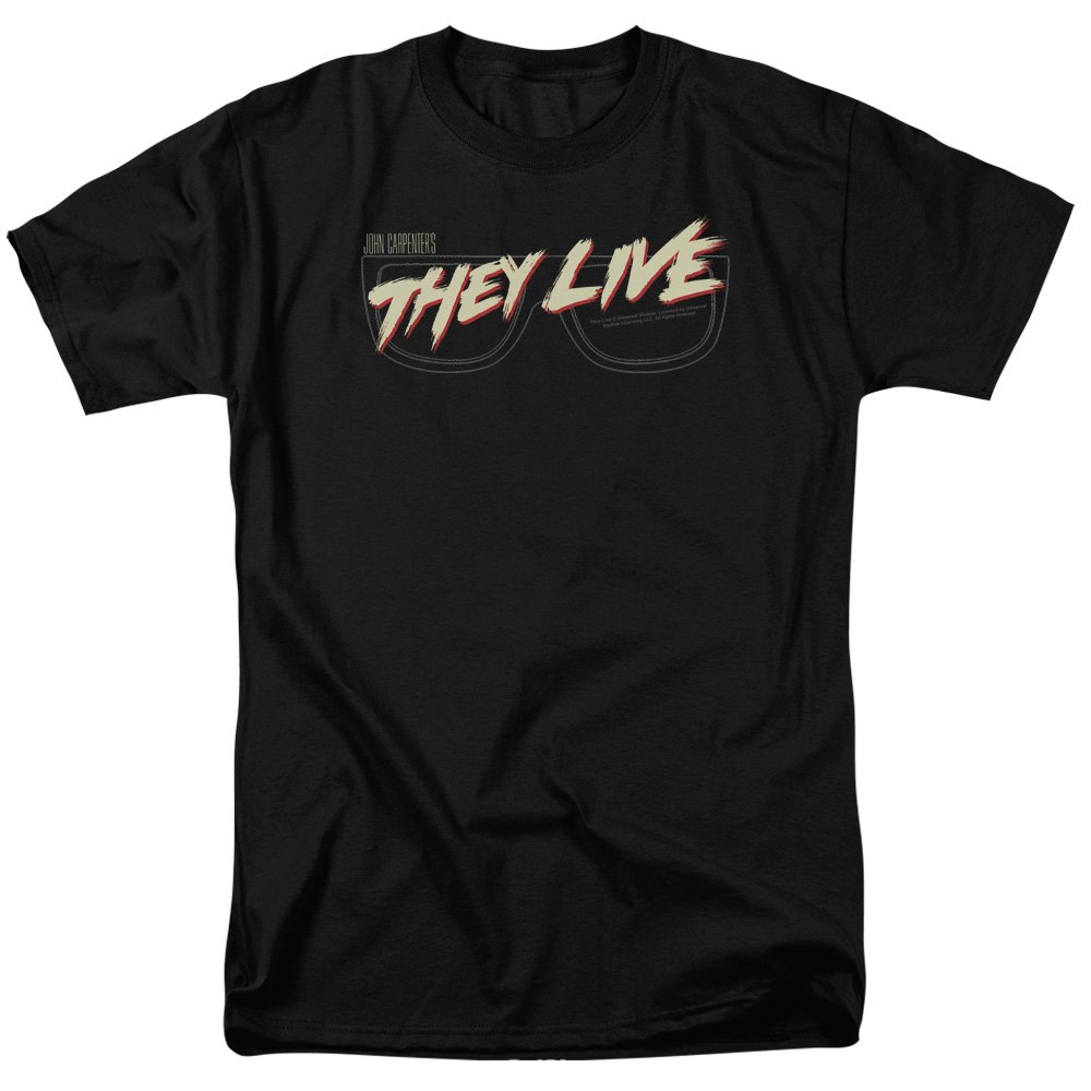 They Live Men's Graphic Logo T-Shirt - Black Cotton Tee for Casual Wear, Street Style & Movie Fans