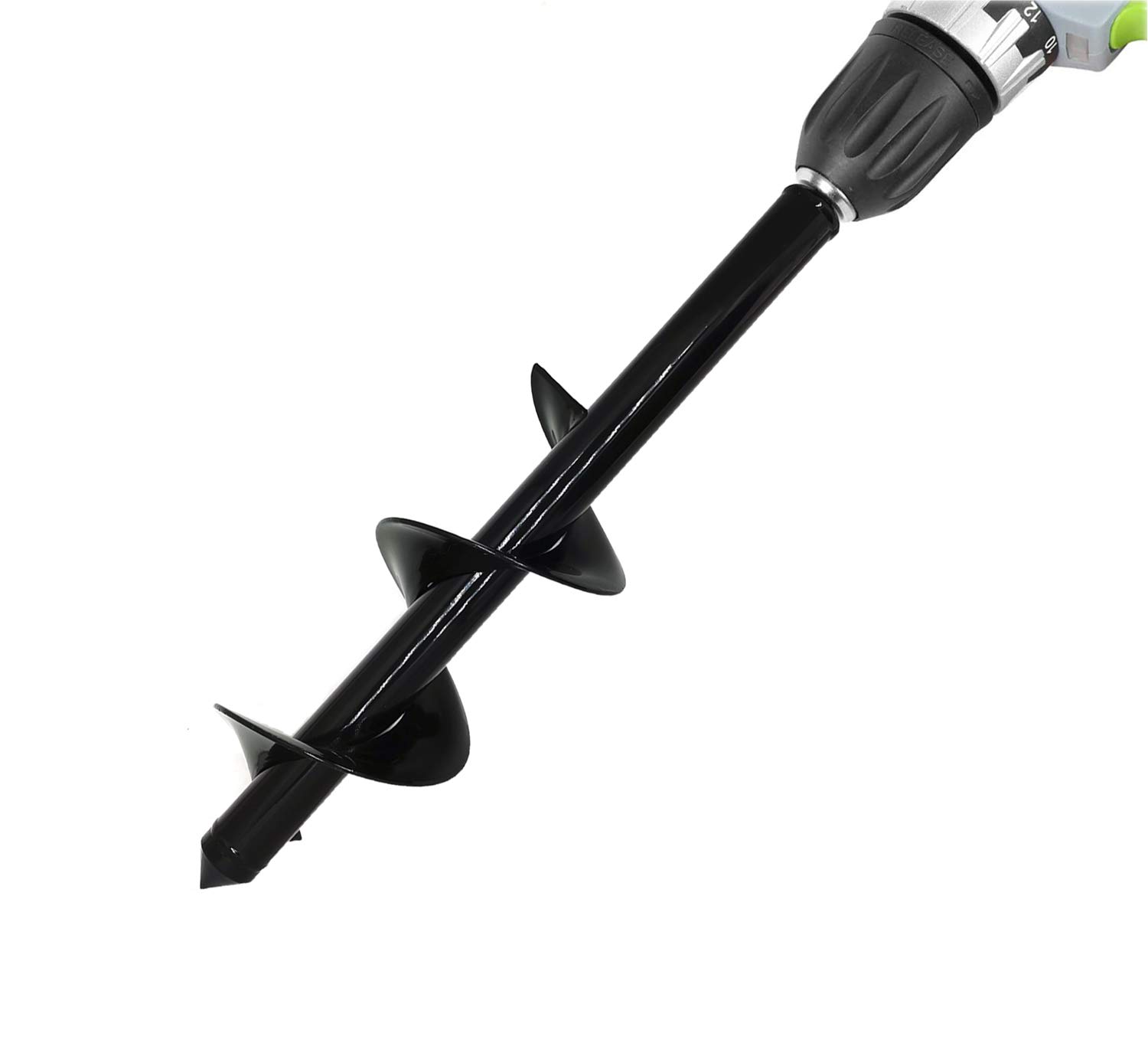 3.5x16 Inch Auger Drill Bit for Gardening - Spiral Earth Drill for Planting Flower Bulbs, Bedding & Post Holes - Fits 3/8” Hex Drive Drill - Perfect for Landscaping, Gardening & DIY Projects