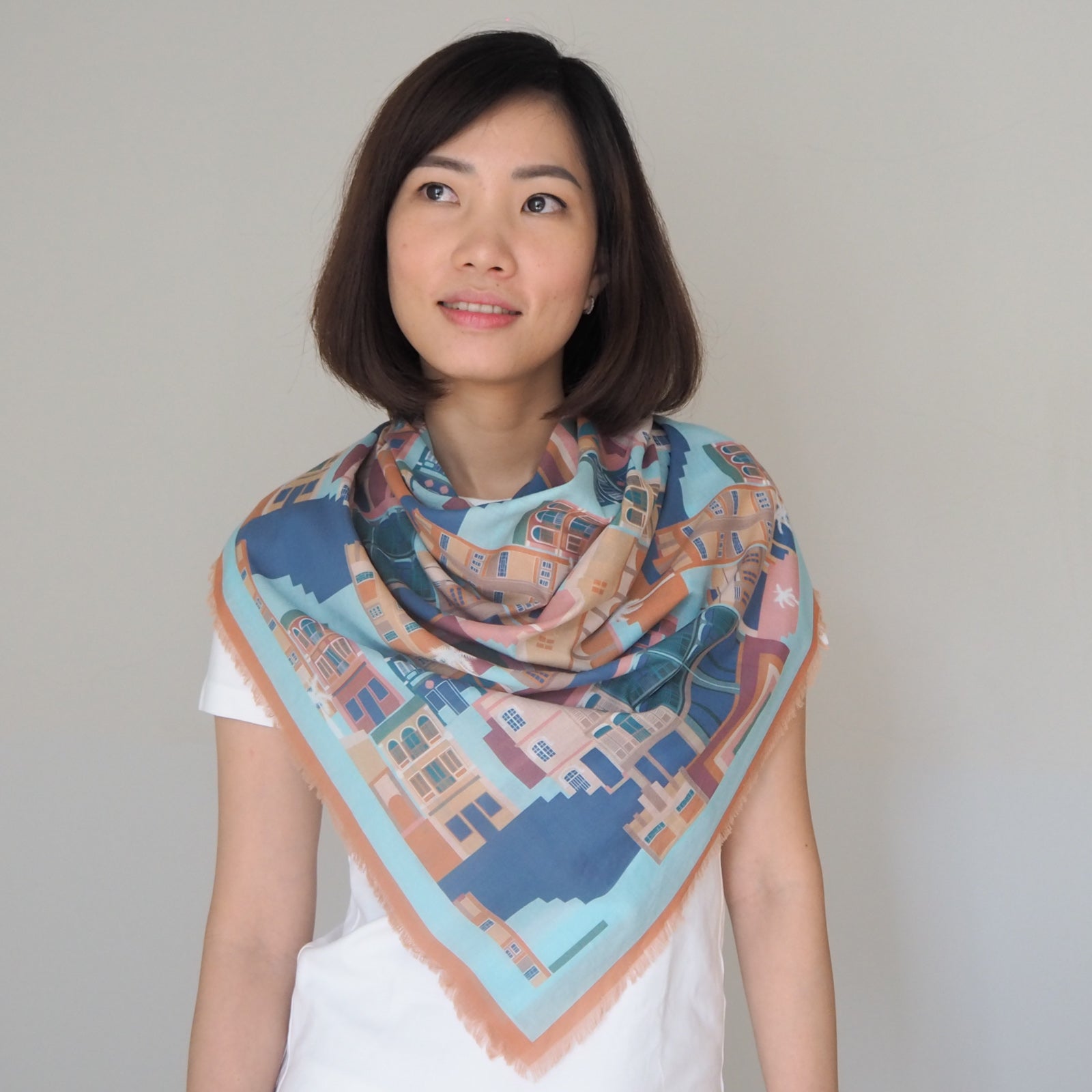 Stylish Singapore Cotton Scarf - Lightweight & Breathable Fashion Accessory for Women - Perfect for Travel, Office & Casual Outfits