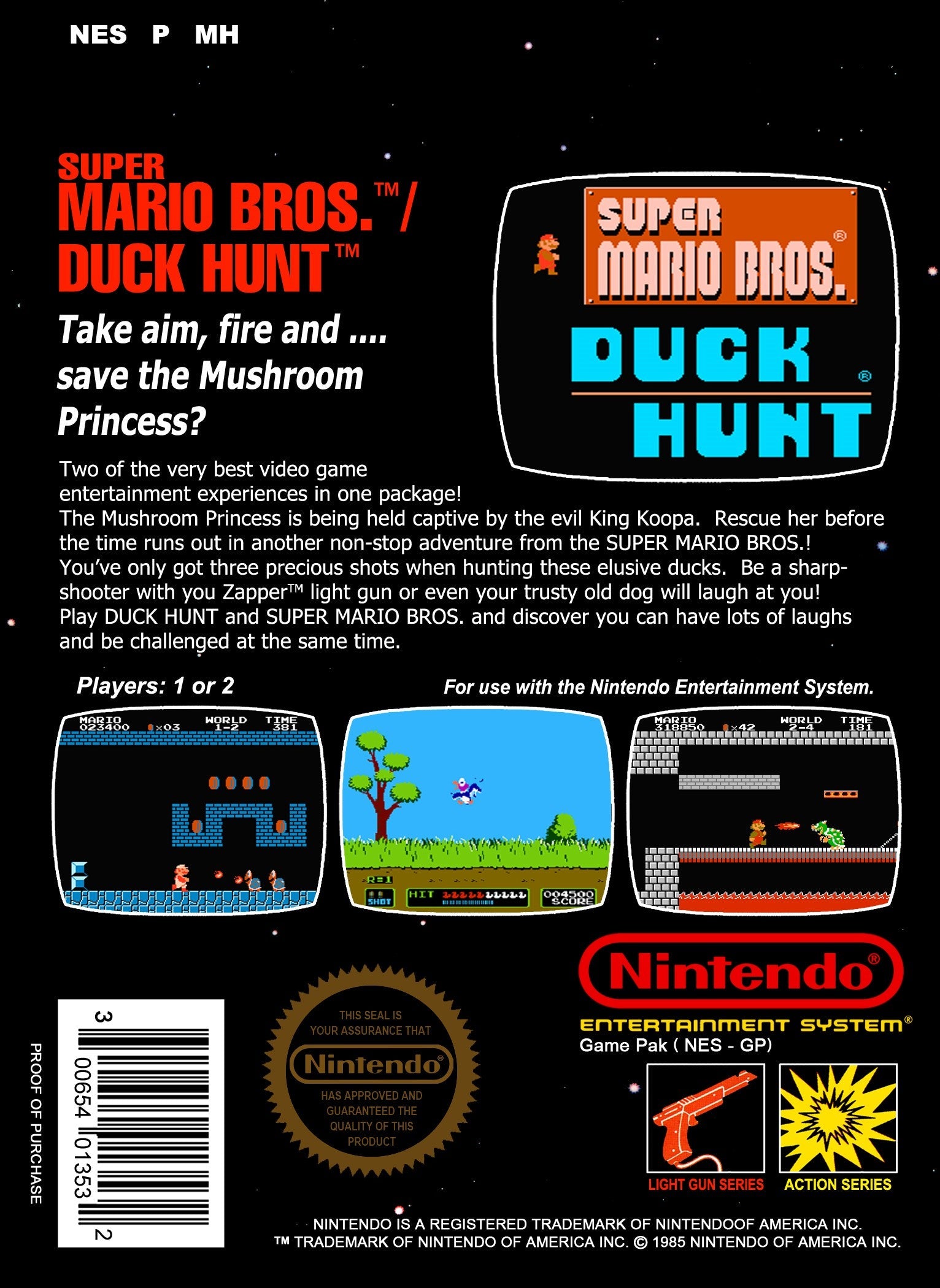 Super Mario Bros. & Duck Hunt - Classic Nintendo NES Game Bundle - Fun Retro Gaming for Kids & Adults - Perfect for Parties, Nostalgic Play & Collector's Display