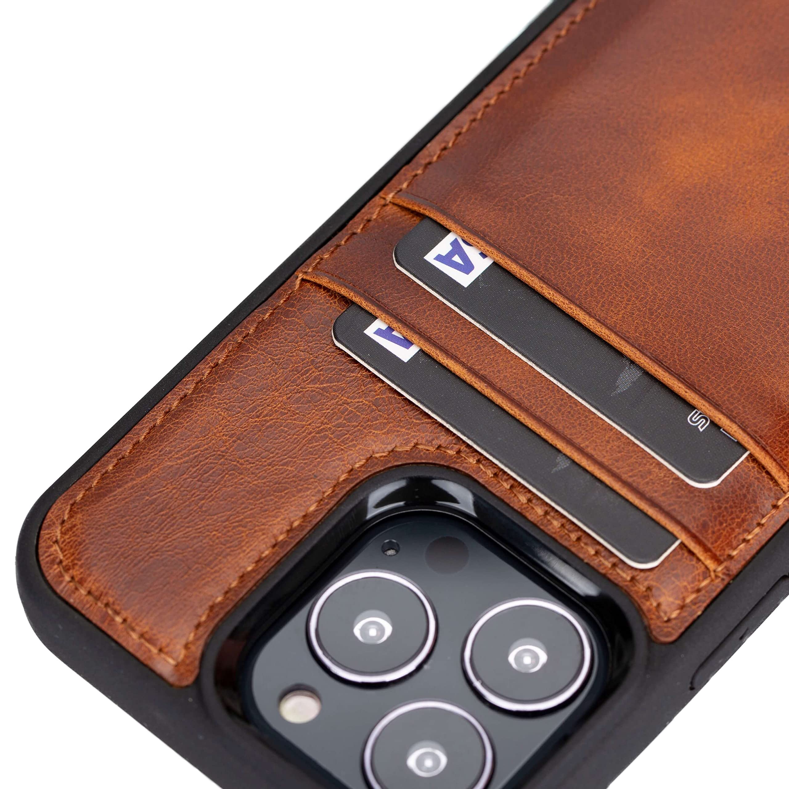 Venito Capri Leather Wallet Case for iPhone 13 Pro (6.1 Inch) - RFID Blocking Protection & Padded Back Cover | Premium Genuine Leather | Perfect for Everyday Use & Travel (Antique Brown)