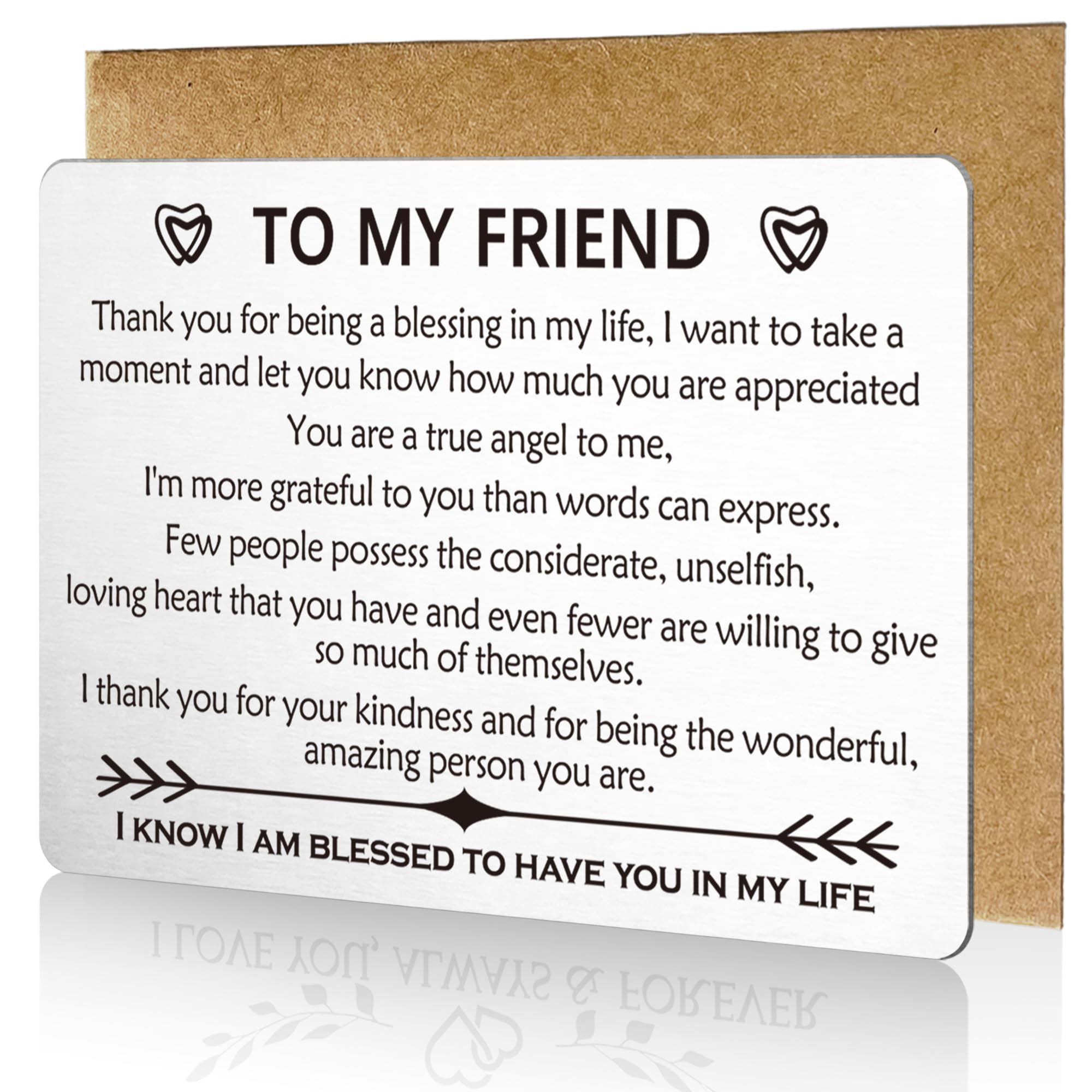 Best Friend Birthday Card for Women - Personalized Engraved Sister Friendship Gift for Her, Ideal for Birthday, Wedding, Christmas Celebrations and Special Occasions