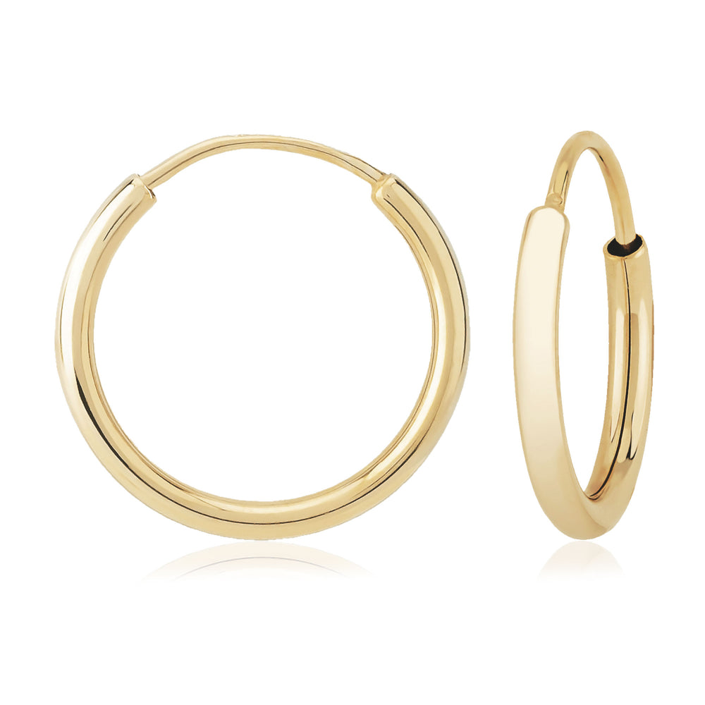 14K Gold Endless Hoop Earrings for Women - Classic Circle Huggie Earrings for Everyday Wear | Dainty Minimalist Jewelry Gift for Her | Perfect for Work, Date Night & Special Occasions