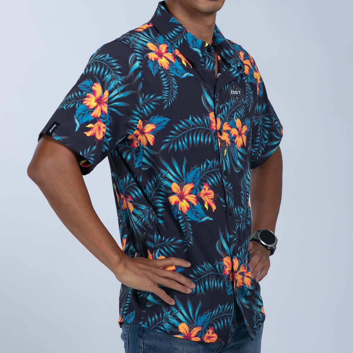 Hawaiian Men's Aloha Shirt - Tropical Floral Print Button Up Shirt for Beach Party, Luau & Summer Vacation | Casual Short Sleeve Hawaiian Shirt for Men