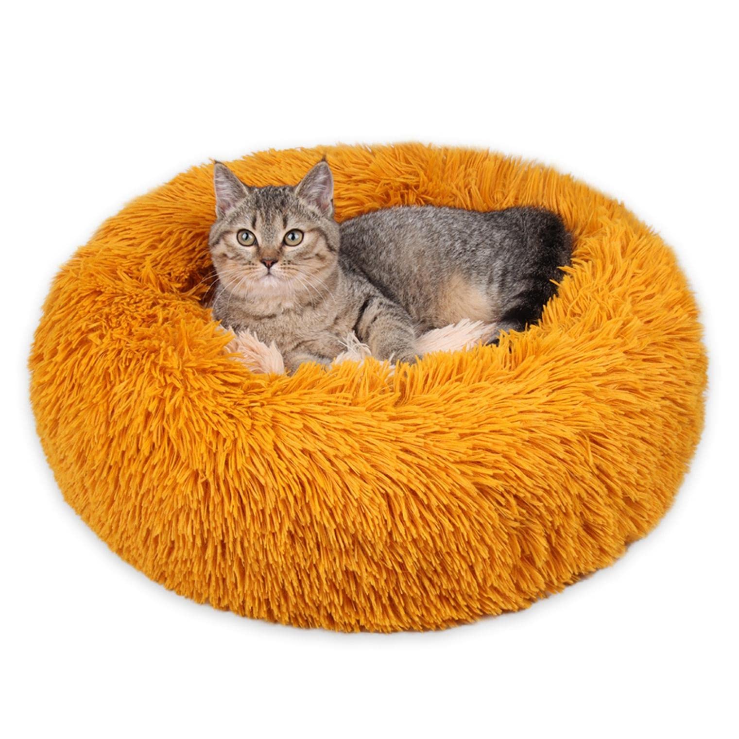 Calming Plush Pet Bed for Dogs & Cats - Soft Anti-Anxiety Donut Bed, Washable & Chew Proof Dog Crate Bed for Small/Medium Pets, Non-Slip Warm Pet Cave Cushion | Perfect for Anxiety Relief, Crate Training & Cozy Napping