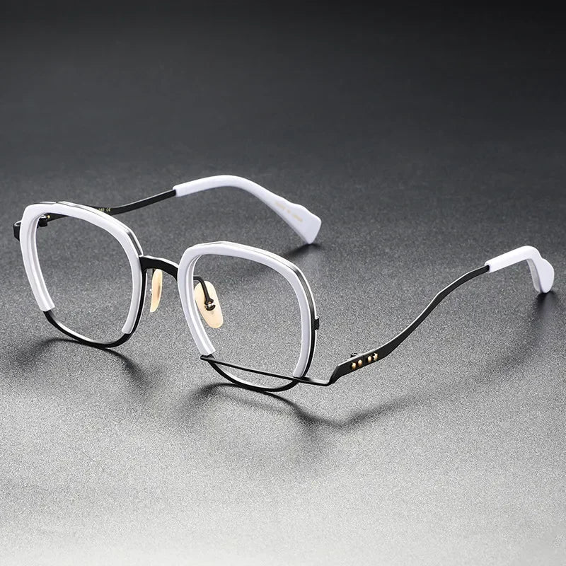 Stylish Aror Unisex Full Rim Square Titanium Acetate Eyeglasses 49460 - Lightweight & Durable Frame for Work, Reading & Everyday Wear