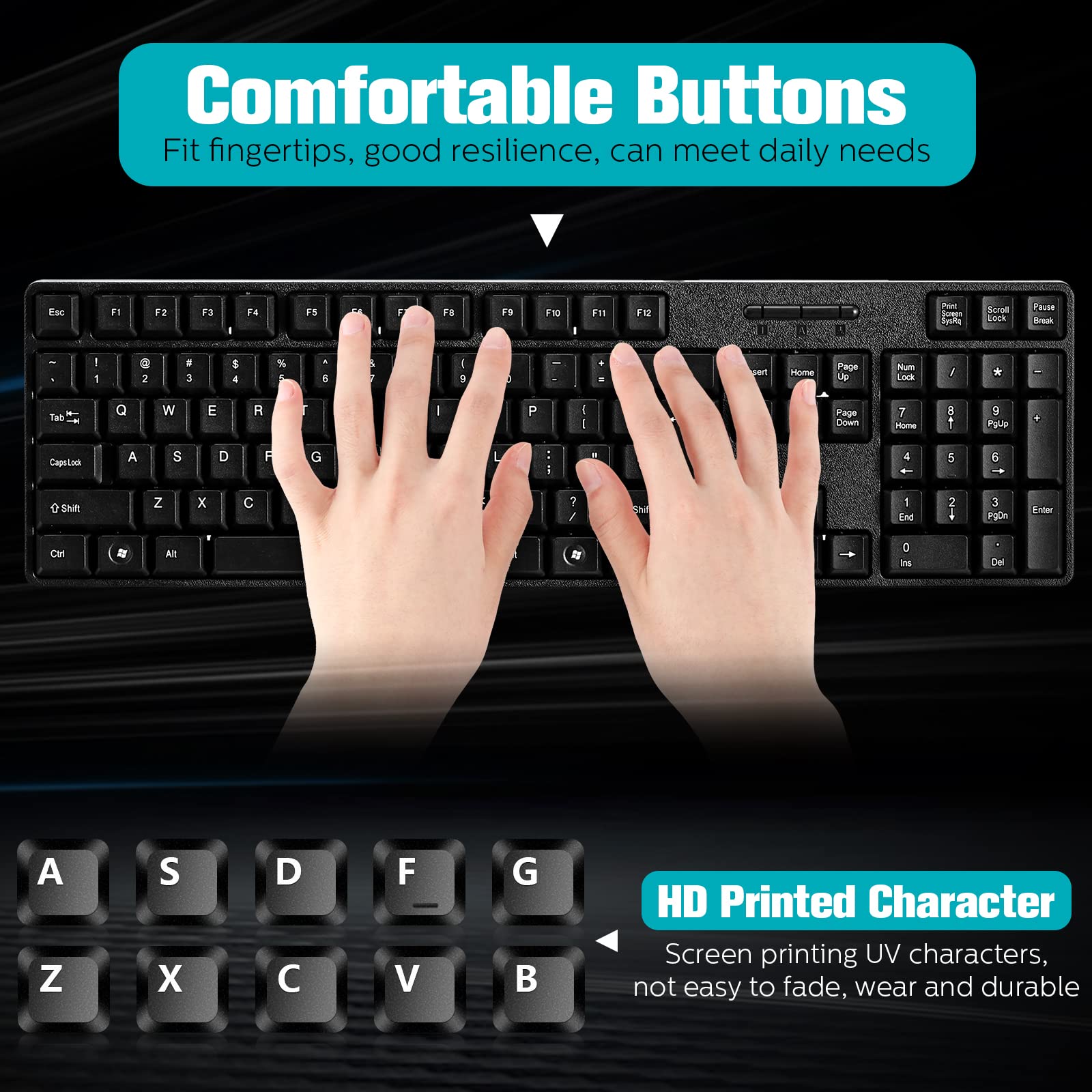 Fabbay 24-Piece USB Wired Keyboard and Mouse Combo Set - 12 Wired Mice & 12 Full-Size Corded Keyboards for School, Office, Home - Compatible with Windows PC, Laptop, Desktop - Perfect for Work, Study & Gaming