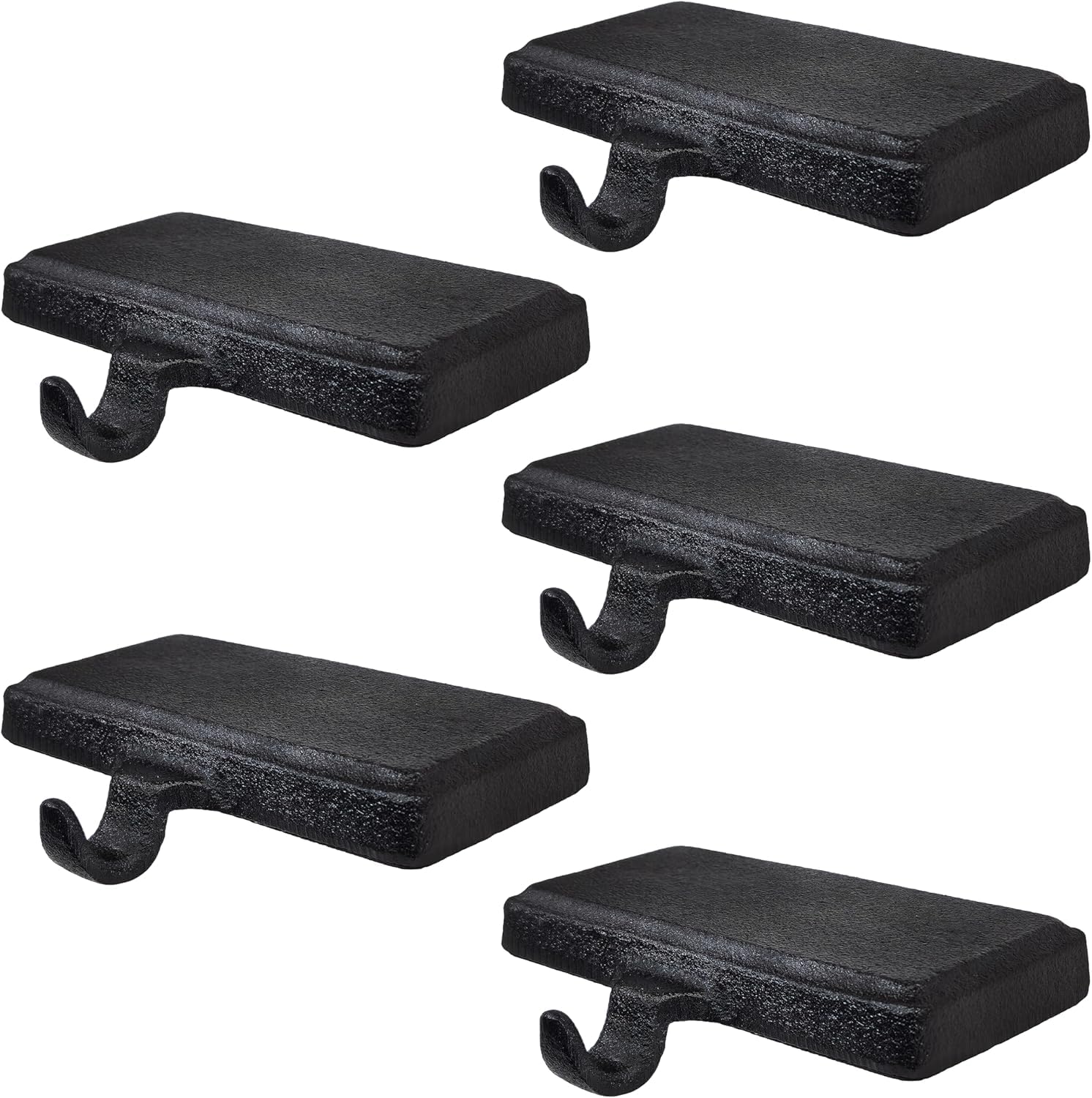 Heavy Cast Iron Stocking Holders - Set of 5 for Christmas Mantel Decor