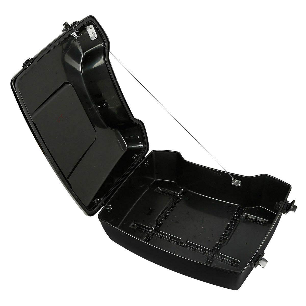 Harley Tour Pack Trunk Mount Rack with Chopped Backrest & Metal Base Plate - Fits Street Glide, Road King, Road Glide, Electra Glide (2009-2013) | Perfect for Long-Distance Touring & Custom Motorcycle Builds