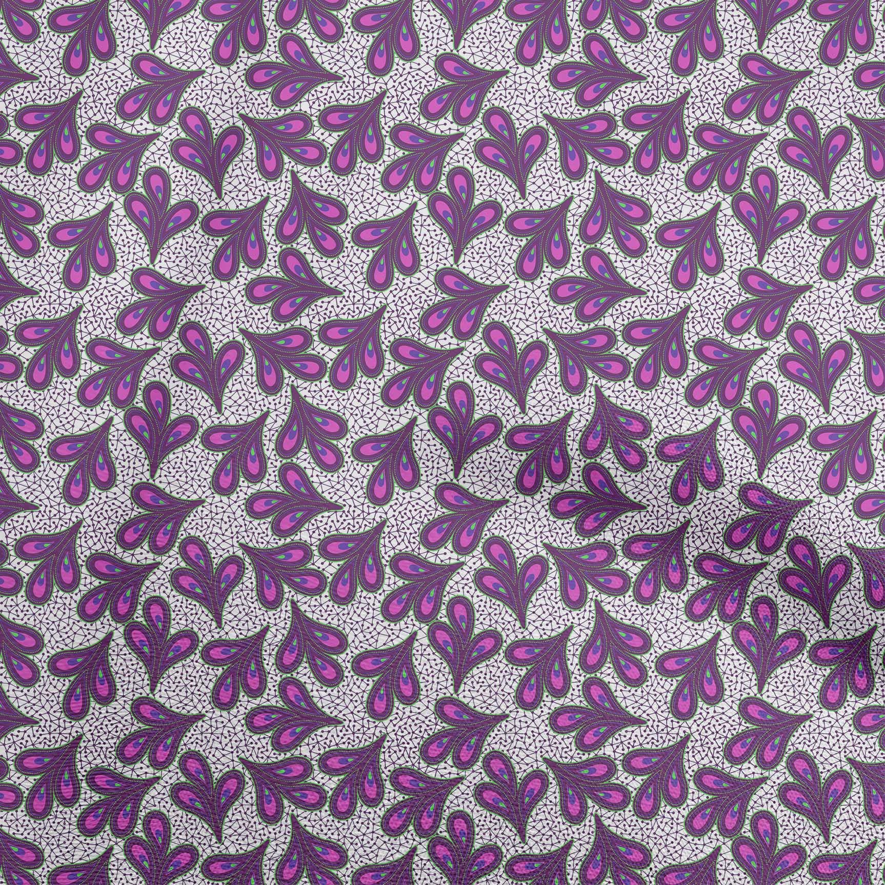 oneOone Georgette Viscose Fuschia Pink Fabric - 42 Inch Wide Asian Block Print Dress Material by The Yard | Perfect for DIY Dresses, Scarves & Home Decor Projects