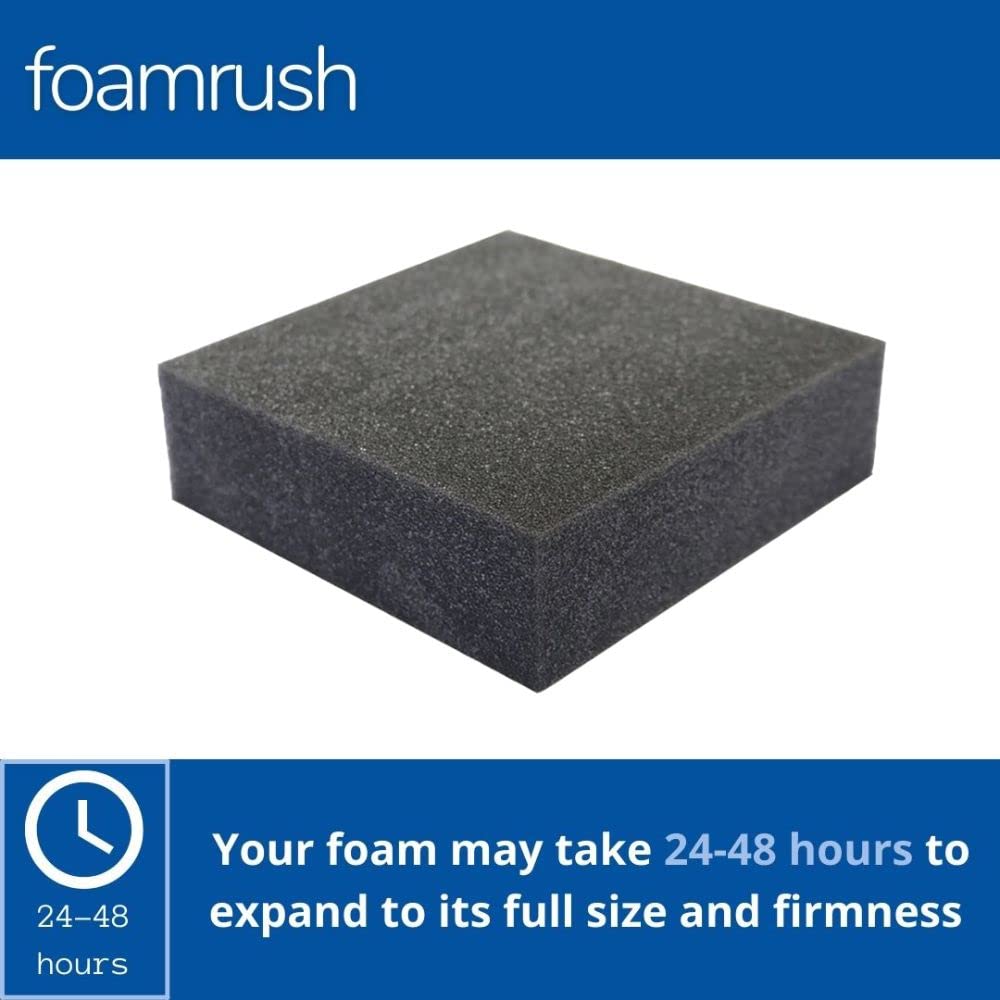 FoamRush 6x24x72 Inch High Density Charcoal Upholstery Foam Cushion - Premium Seat Padding for Sofa, Wheelchair & Chair Replacement - Made in USA - Perfect for Home Furniture, DIY Projects & Office Seating