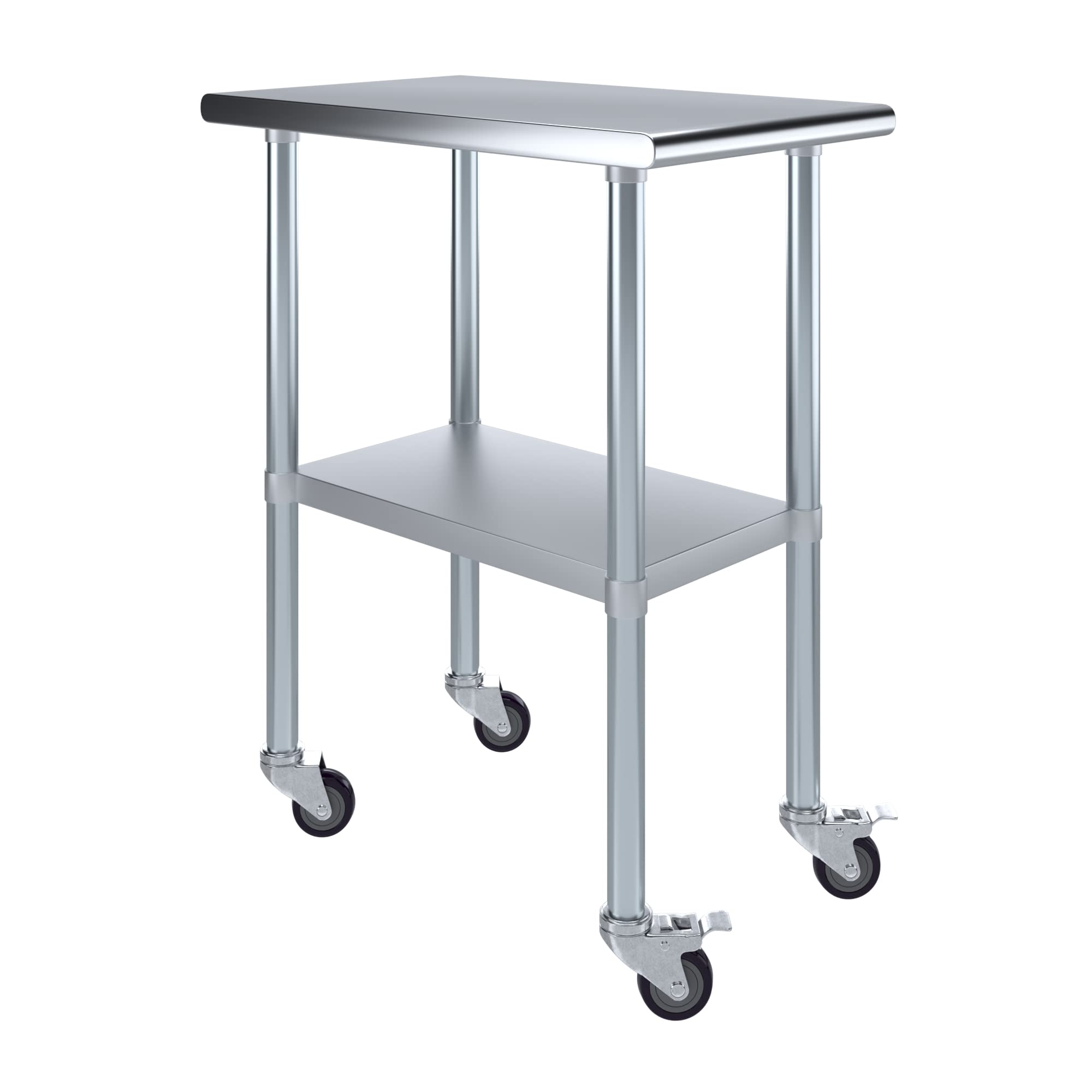 AmGood Stainless Steel Work Table with Wheels - 18