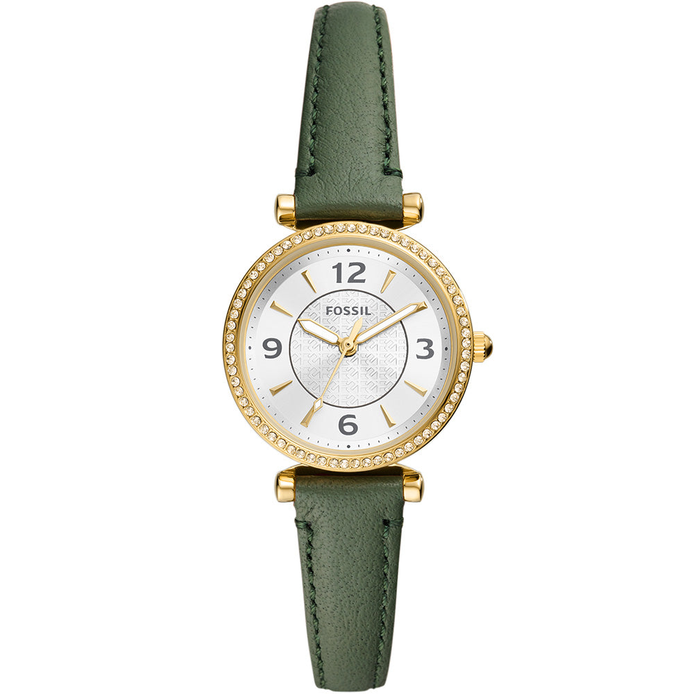 Fossil ES5298 Carlie Green Leather Women's Watch – Stylish & Elegant Timepiece for Everyday Wear, Office & Special Occasions