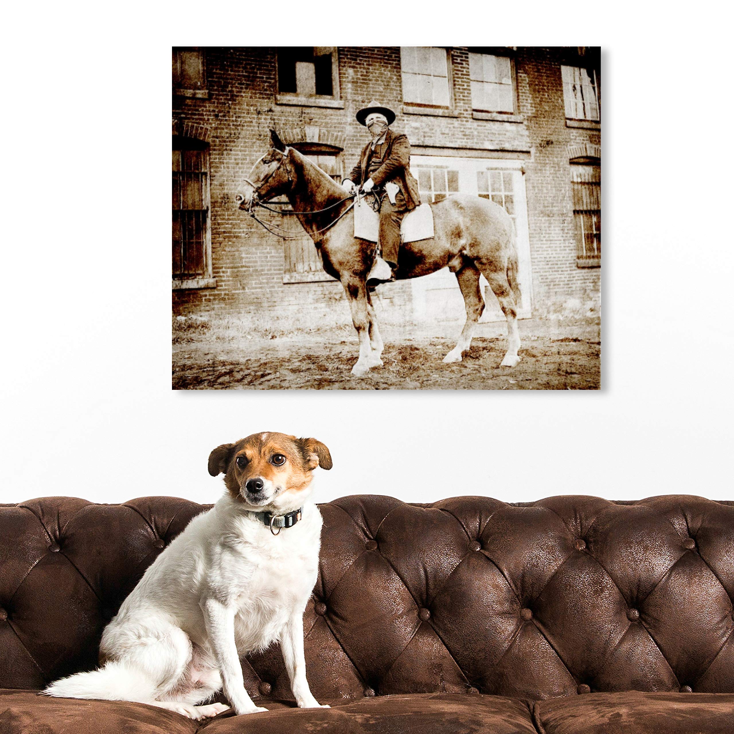 Oliver Gal Artist Co. 'Mr Outlaw' Animal Wall Art Canvas Print - 24x20 Inches Brown & White Home Decor - Perfect for Living Room, Bedroom or Office