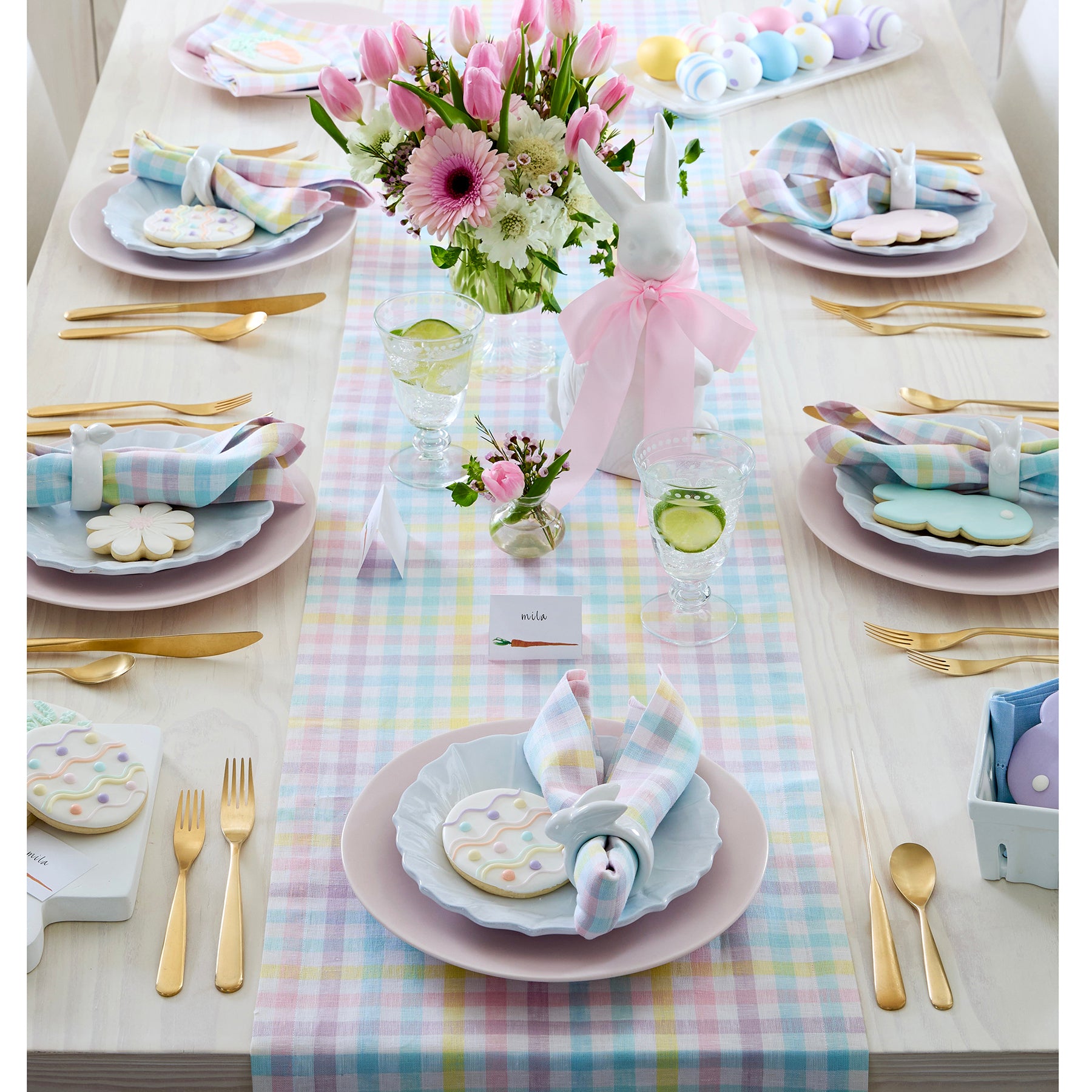 Gingham Table Runner - Cotton Checkered Table Cover for Dining Room Decor, Kitchen Decor, and Party Table Setting