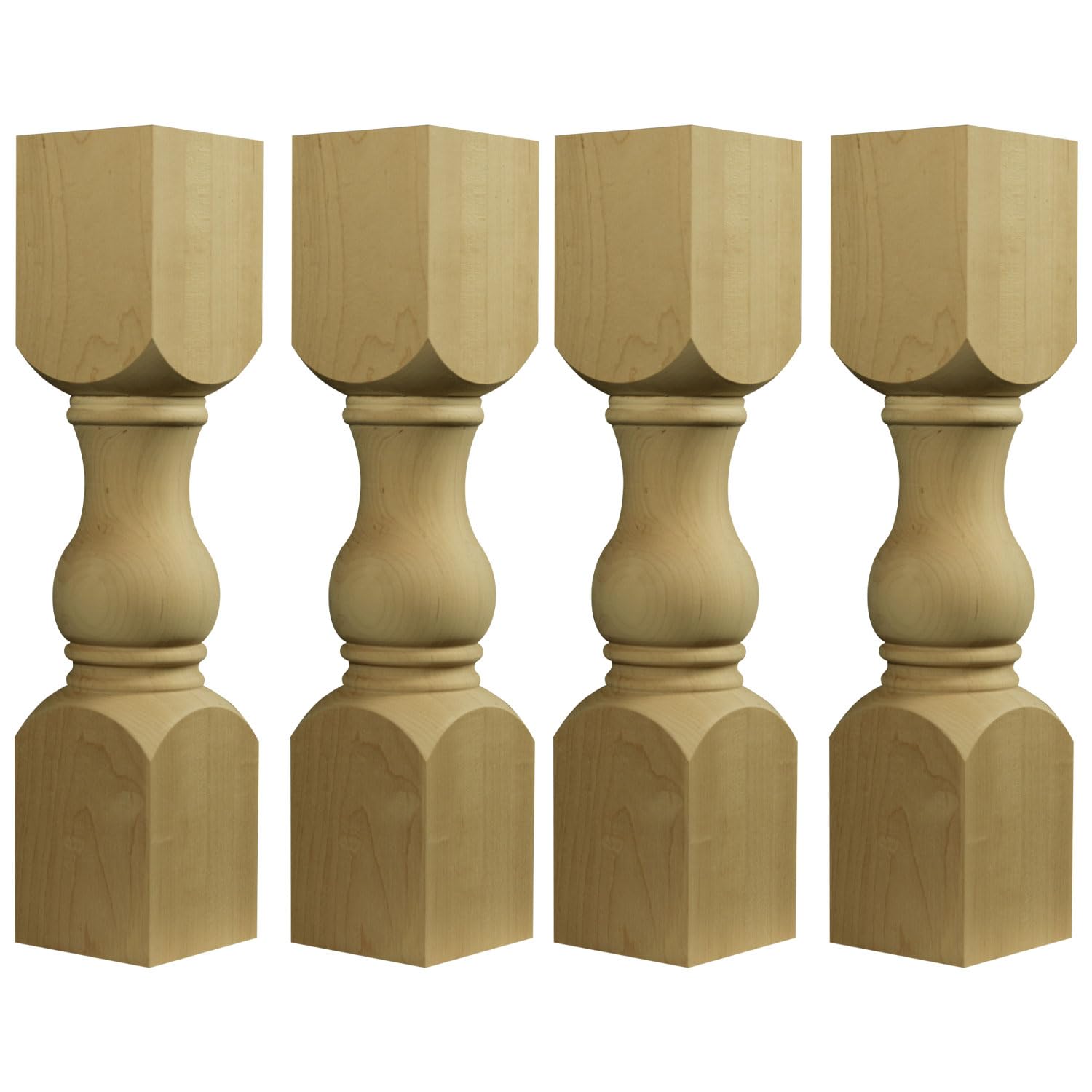 Osborne Shanty to Chic Coffee Table Legs - Set of 4 Unfinished Paint-Grade Rubberwood Legs Sanded to 150 Grit - Perfect Height for Coffee Tables, Benches & DIY Furniture Projects - Ideal for Living Room, Office or Outdoor Furniture