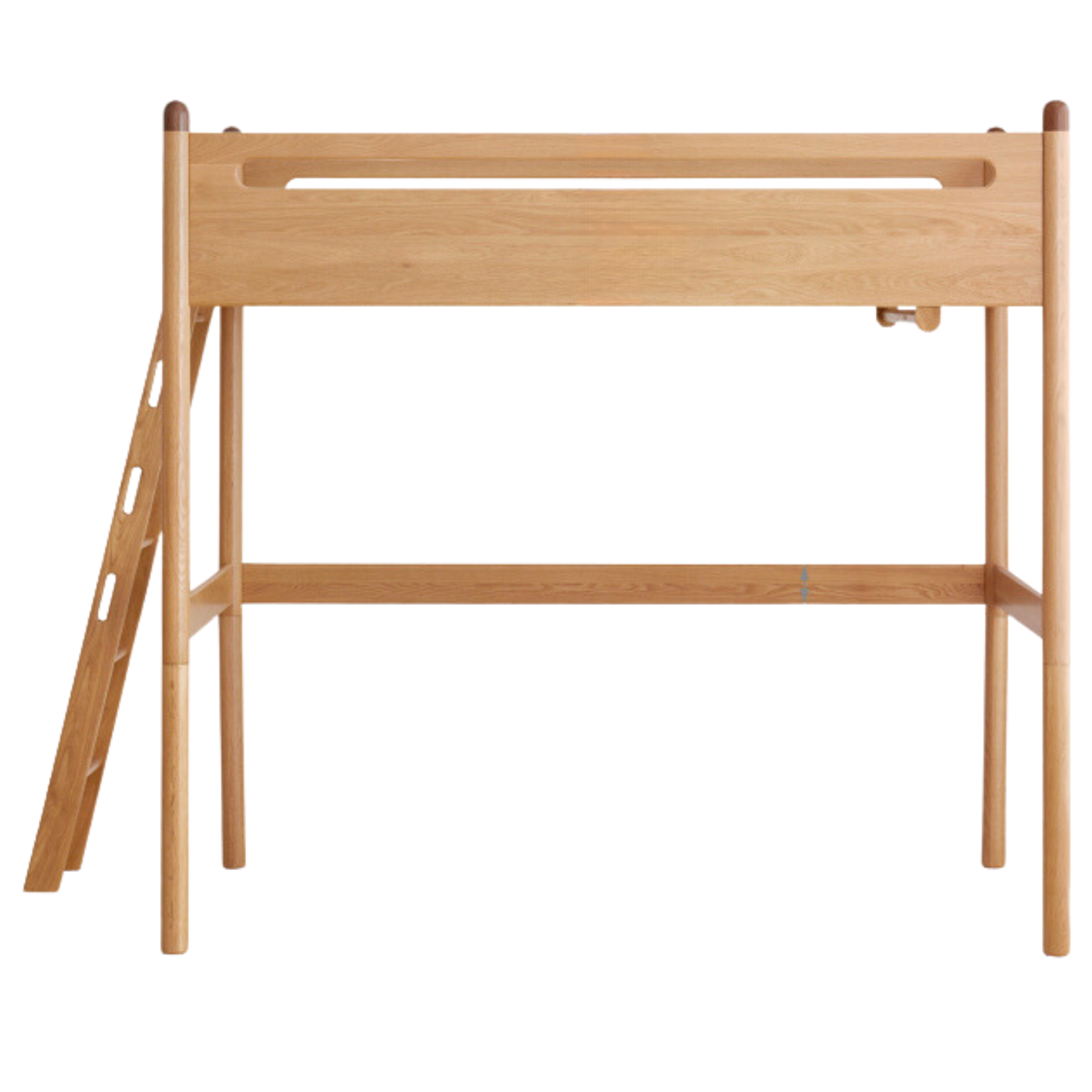 Solid Oak Wood Loft Bed with Storage Cabinet - Space-Saving Furniture for Small Rooms, Kids Bedroom & Dormitory