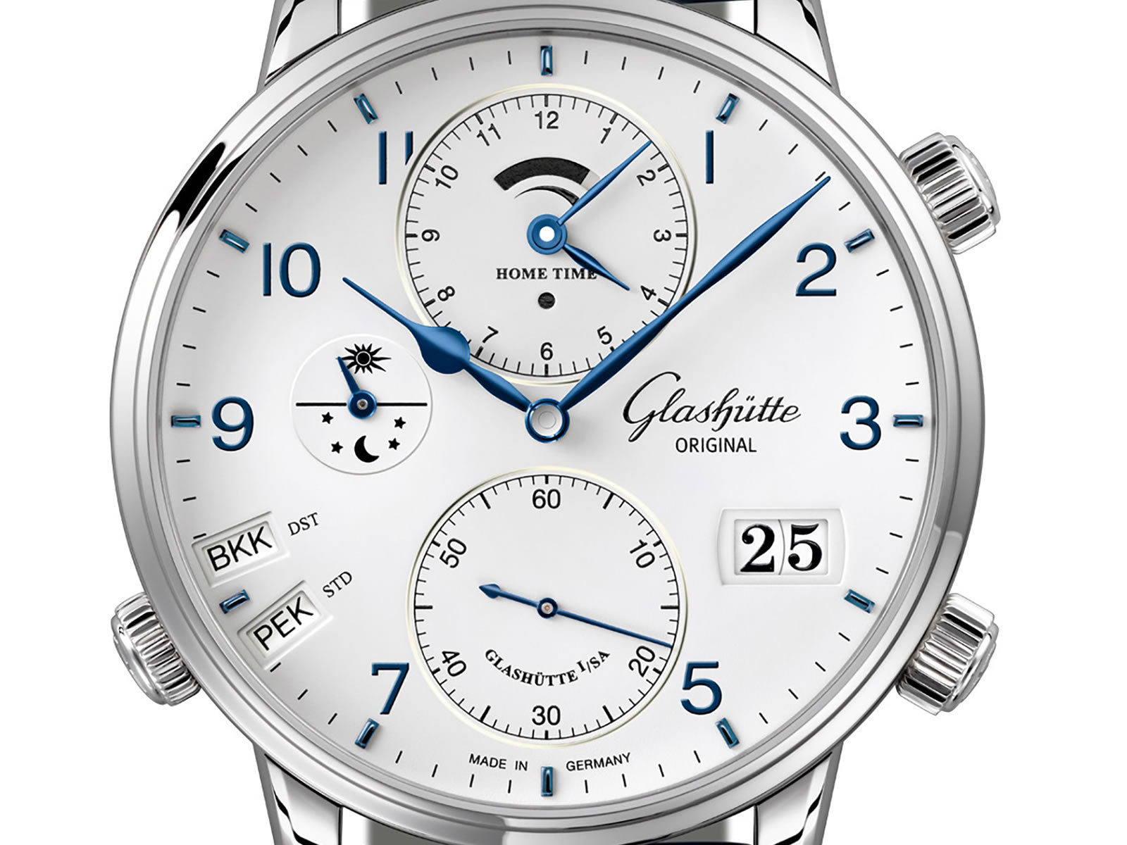 Glashutte Original Senator Cosmopolite Stainless Steel Men's Watch - Luxury Automatic Timepiece for Business & Formal Occasions