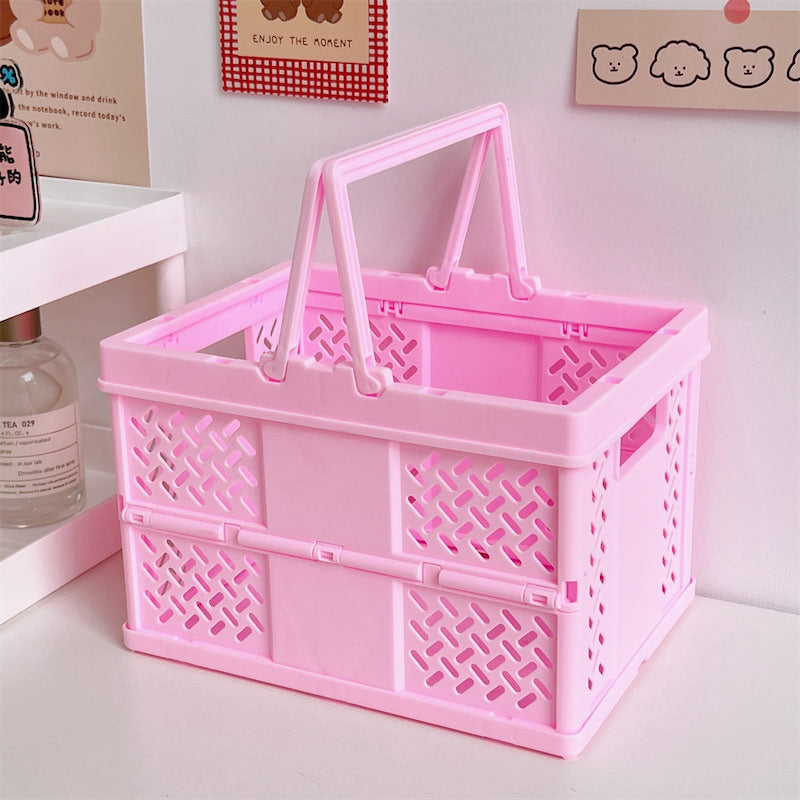 Foldable Mini Storage Basket - Organizer for Home, Office, Bathroom & Closet - Space Saving Storage Solution for Toys, Laundry, Books & More