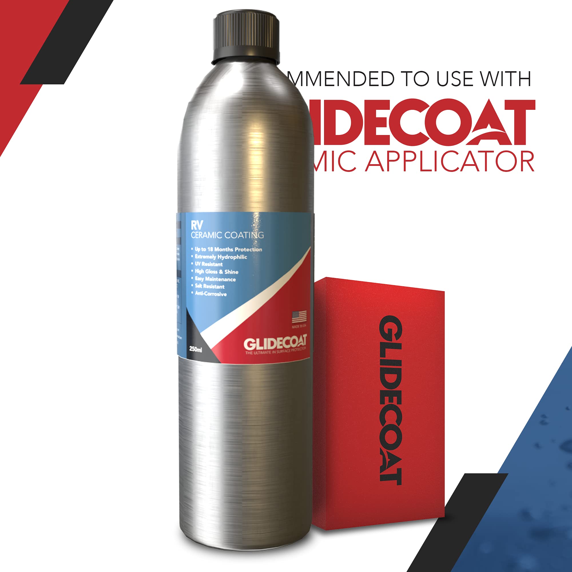 Glidecoat RV Ceramic Coating (250ml) - 9H Nano Ceramic Coating for RVs, Boats, Aircraft & Cars - Long-Lasting Protection Better Than Wax - Waterproof & UV Resistant - Perfect for RV Road Trips, Marine Use & Vehicle Detailing