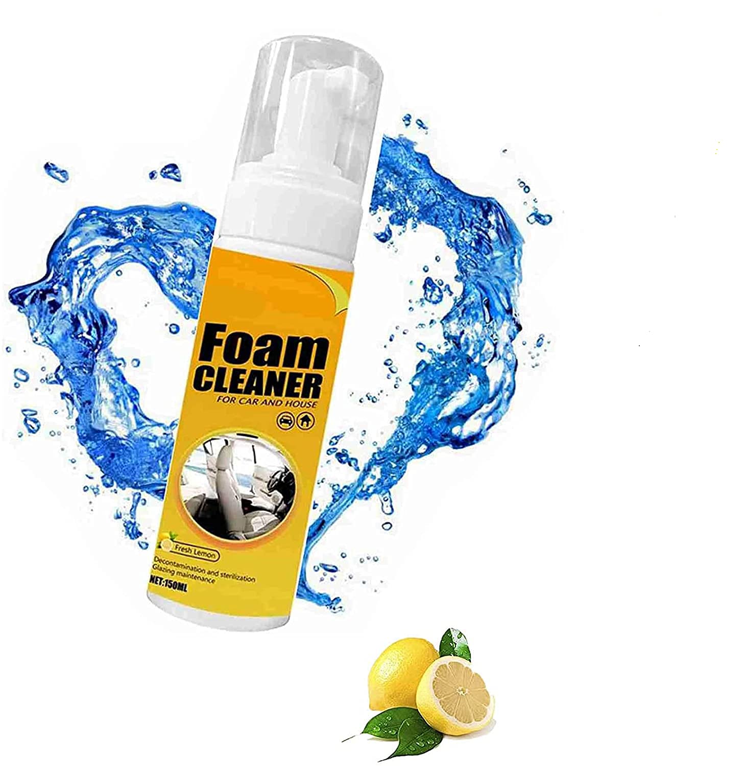 ASRS Car & Home Multifunctional Foam Cleaner - All-Purpose Lemon Scented Cleaning Spray (100ml) | Strong Foam Formula for Car Seats, Upholstery, Kitchen & Bathroom | Quick & Easy Stain Removal
