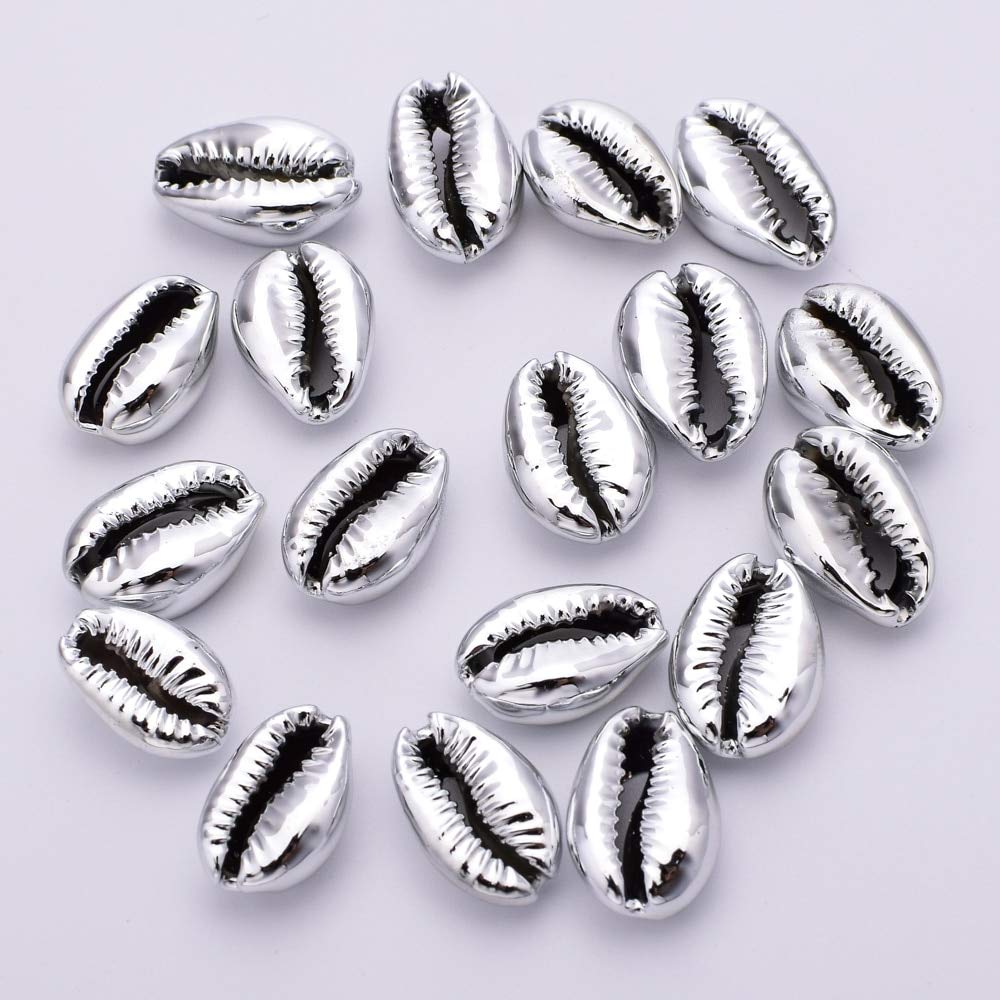 Natural Shell Loose Beads & Silver Shell Charms - 10pc Gold Color DIY Jewelry Making Supplies for Bracelets, Necklaces & Crafts | Perfect for Boho, Beach & Handmade Jewelry Designs