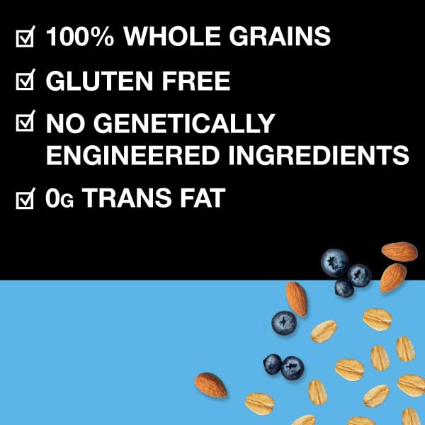 KIND Blueberry Almond Breakfast & Snack Bars - Gluten Free, 100% Whole Grains, 1.76oz Bars (6-Pack) | Healthy On-The-Go Snacks for Work, School & Travel