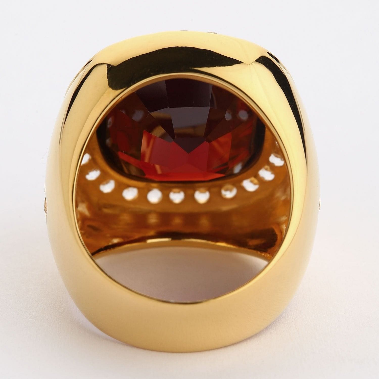 Stunning Yellow Gold Men's Garnet Ring - Elegant & Durable Jewelry for Gifts, Weddings & Special Occasions