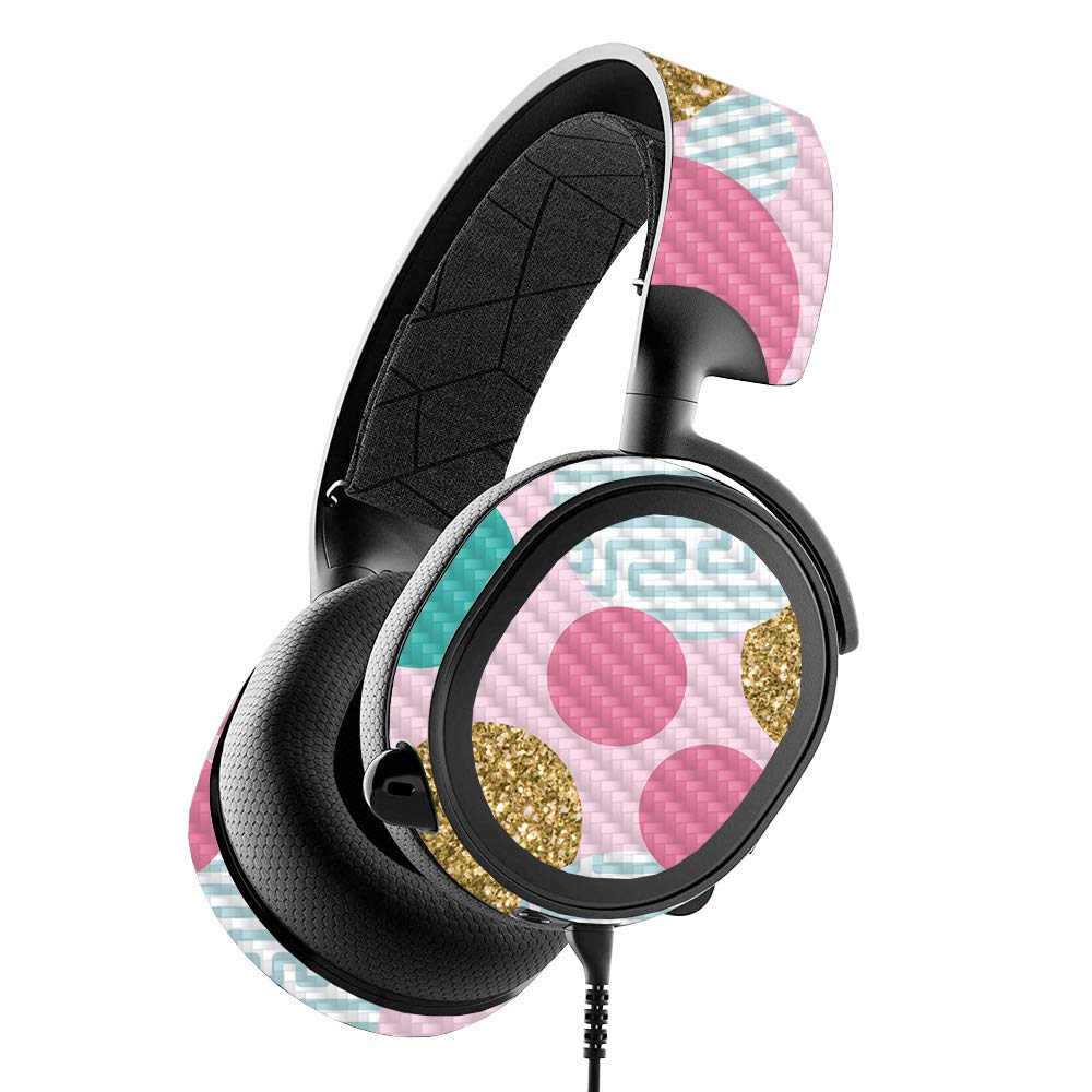 Premium Carbon Fiber Skin for SteelSeries Arctis 3 Headphones - Golden Bubbles Design | Protective & Durable Textured Finish | Easy to Apply, Remove & Change Styles | Made in USA | Perfect for Gaming, Travel & Daily Use
