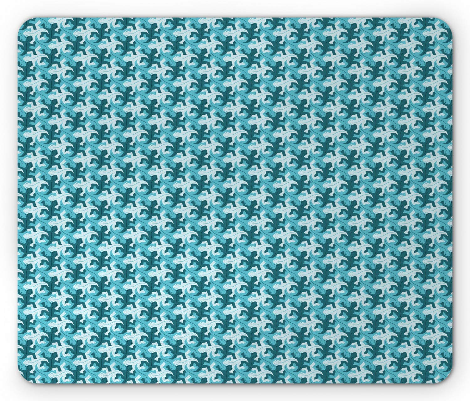 Ambesonne Salamander Mouse Pad - Non-Slip Rubber Gaming Mousepad with Reptile Animal Pattern in Petrol & Sky Blue - Perfect for Office, Gaming & Computer Workstations