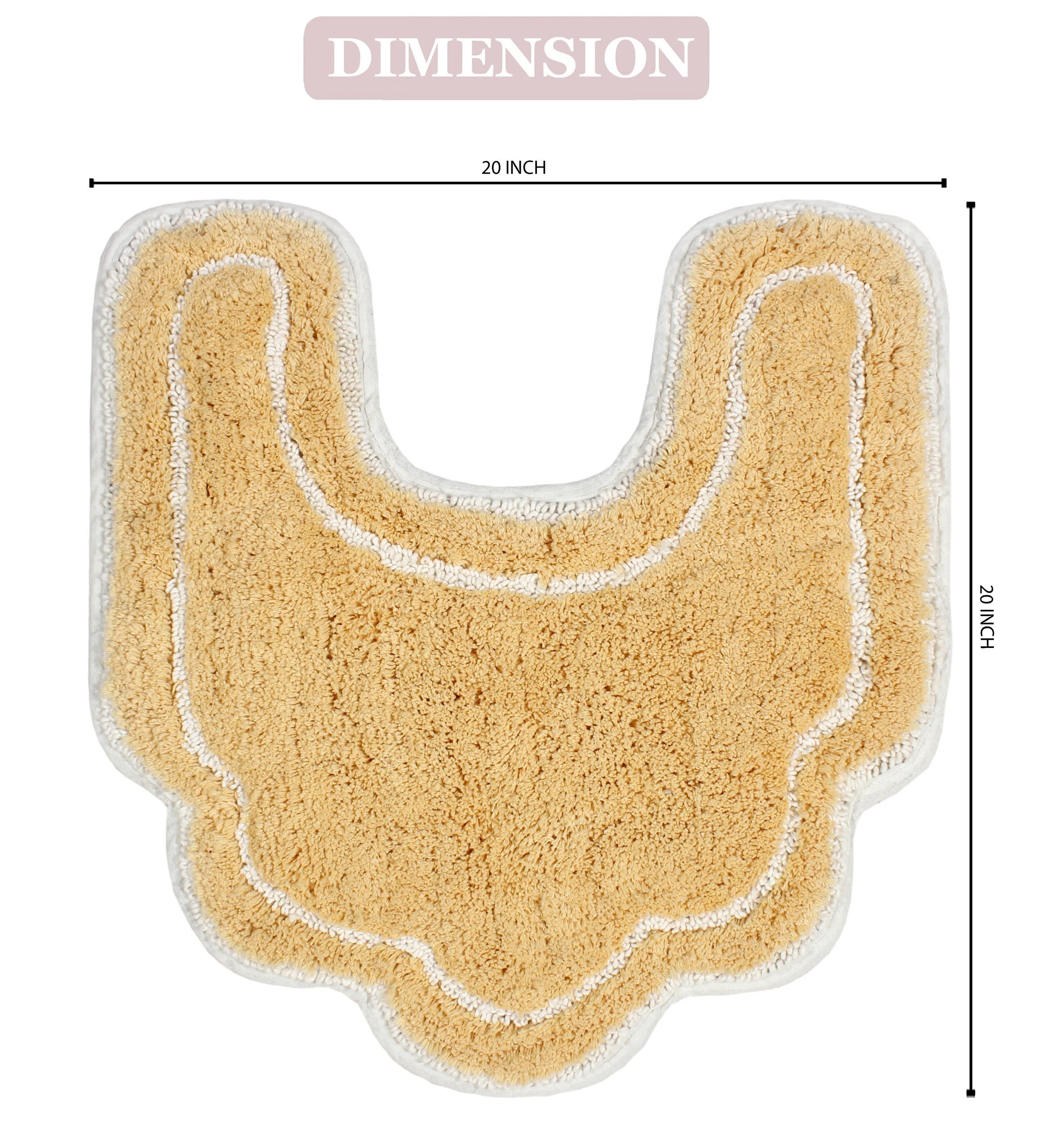 Home Weavers Allure Collection U-Shaped Contour Toilet Rug - Extra Thick, Non-Slip Bathroom Mat, 100% Cotton Soft & Absorbent, Machine Washable (20