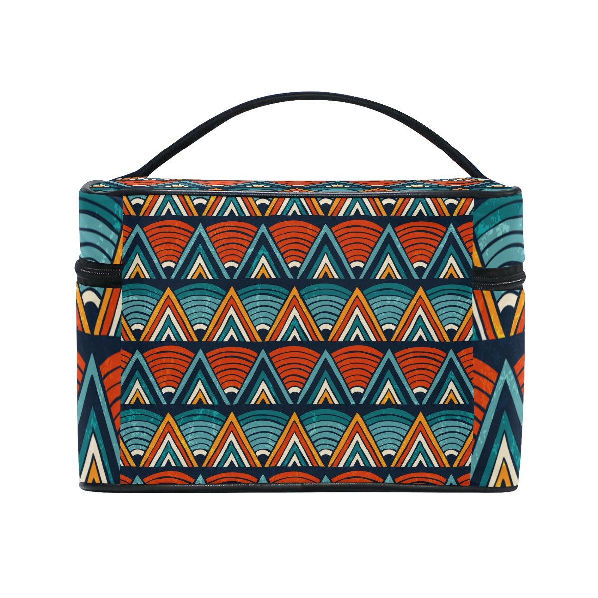 African Tribal Print Travel Makeup Bag - Waterproof Cosmetic Organizer Case for Toiletries | Perfect for Vacation, Gym & Daily Use