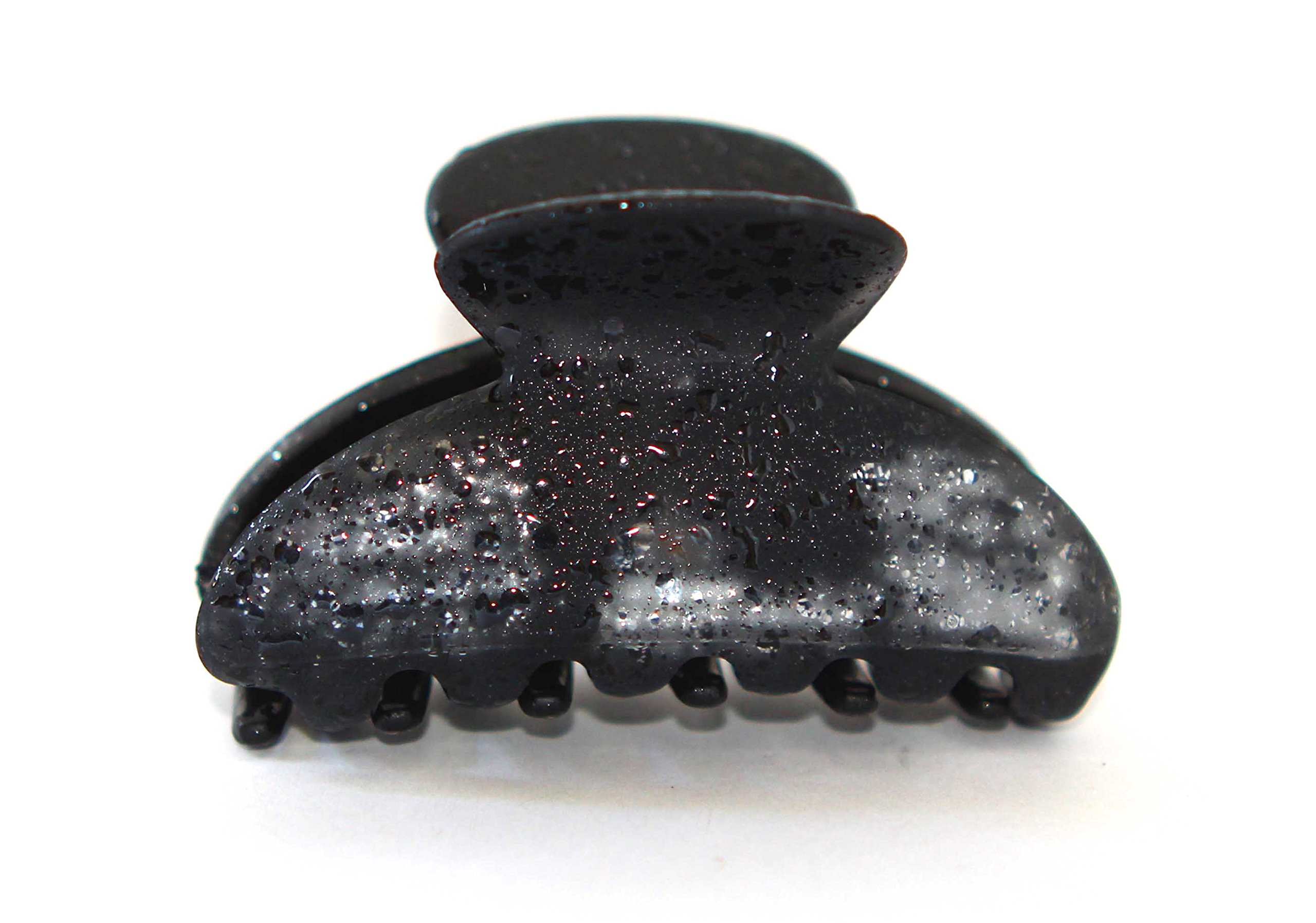 French Black Water Drop Hair Claw Clip - 3 Inch Large Jaw Tortoise Shell Hair Clamp for Women | Perfect for Updos, Ponytails & Half-Up Hairstyles