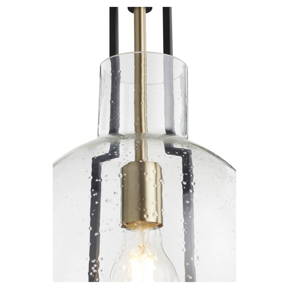 Quorum 89-10-6965 Black Transitional One Light Pendant - Perfect for Kitchen Island, Dining Room, or Entryway Lighting