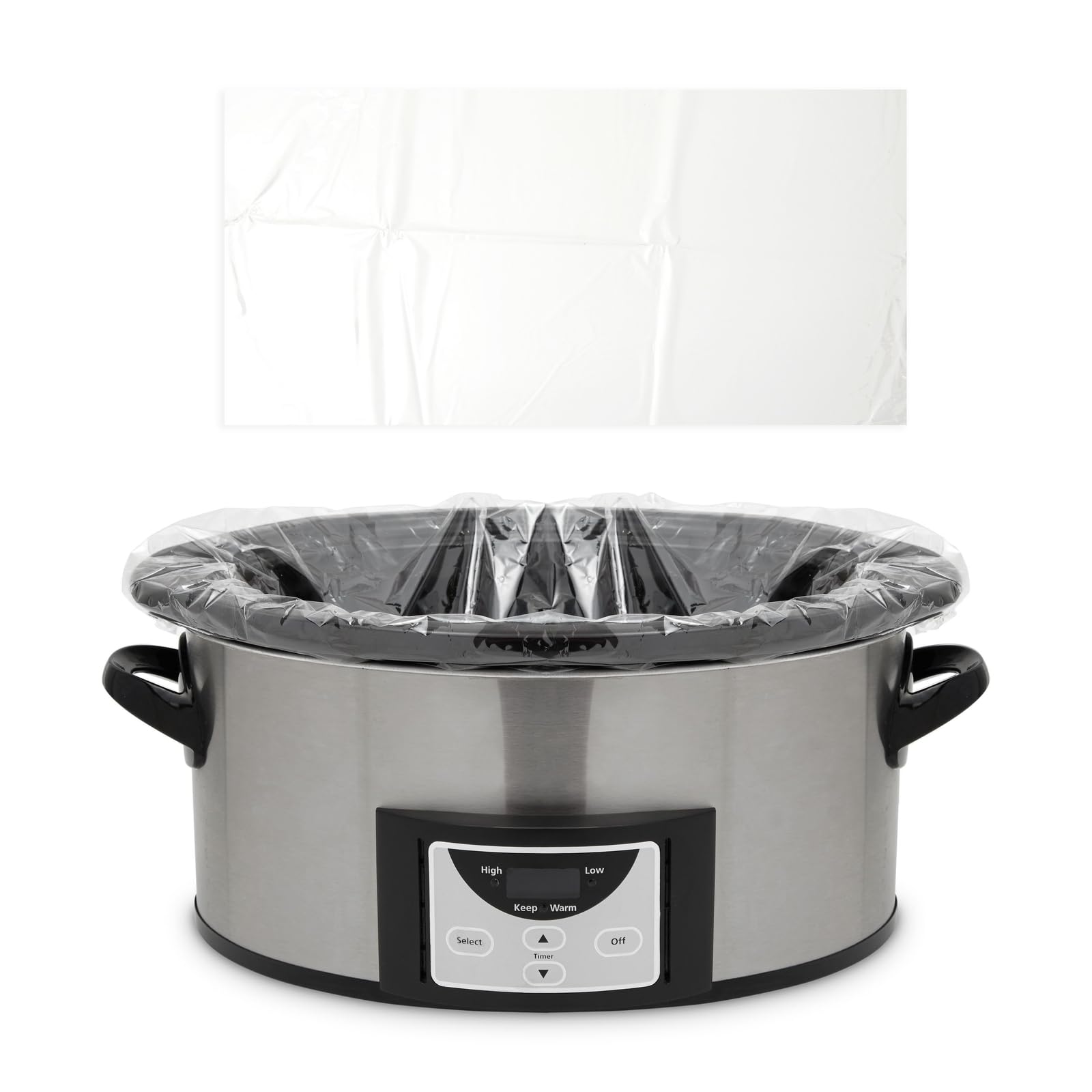 Slow Cooker Liners - 100 Pack Disposable Clear Plastic Cooking Bags for Oval & Round Pots (3-8 QT, 13x21 in) | Easy Clean Up, Regular Size | Perfect for Meal Prep, Family Dinners & Holiday Cooking