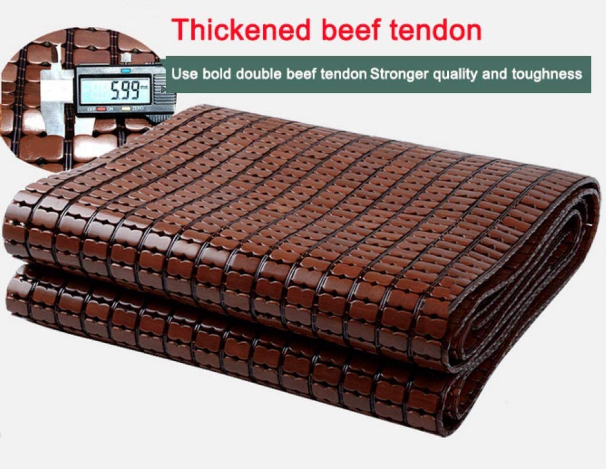 Cooling Summer Sleeping Pad - Carbonized Bamboo Mahjong Mattress, Foldable & Durable Double Bed Mat for Hot Sleepers | Perfect for Bedroom, Dorm Room & Student Use