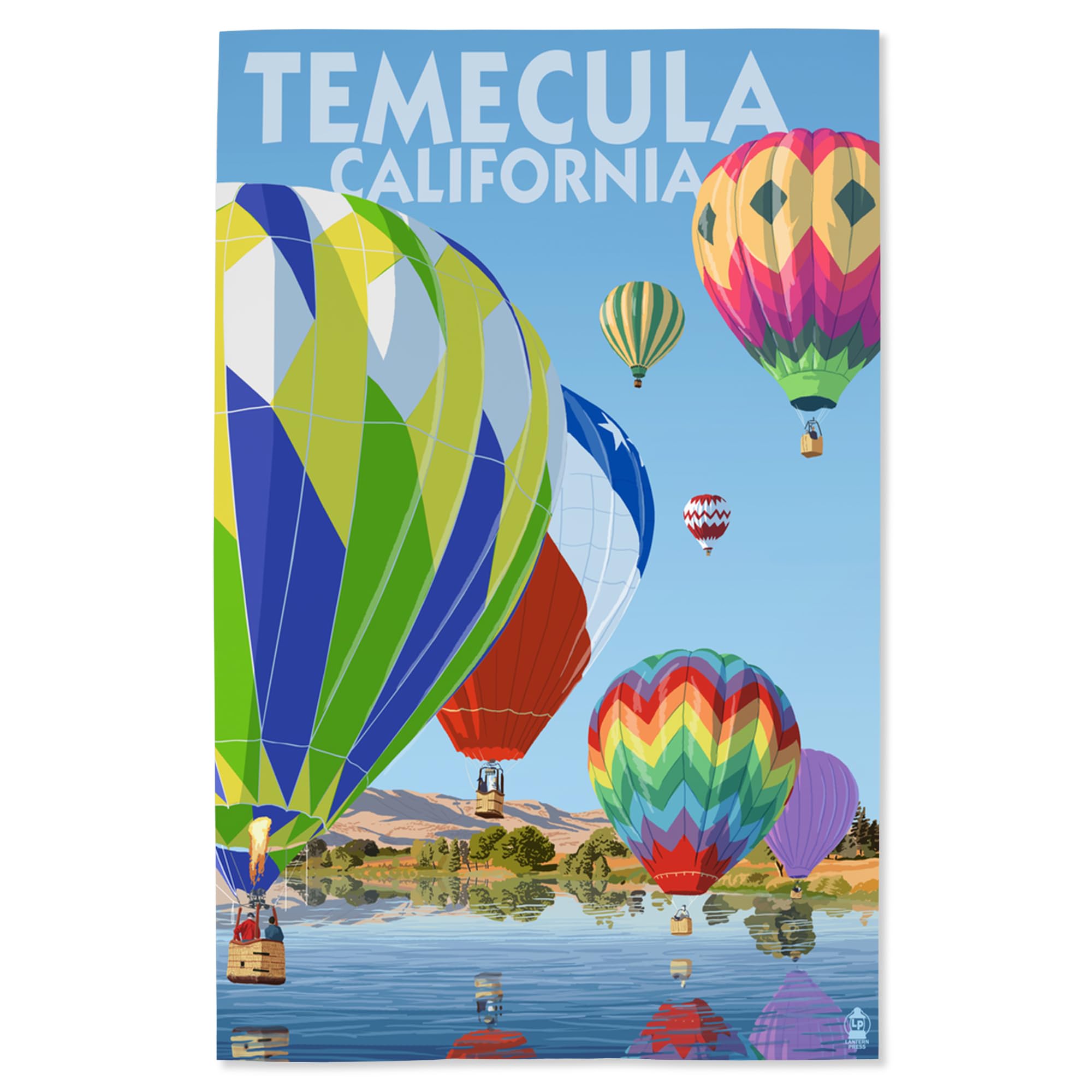 Lantern Press 16x24 Inch Giclee Art Print - Temecula California Hot Air Balloons Wall Decor - Perfect for Living Room, Bedroom & Office Decoration