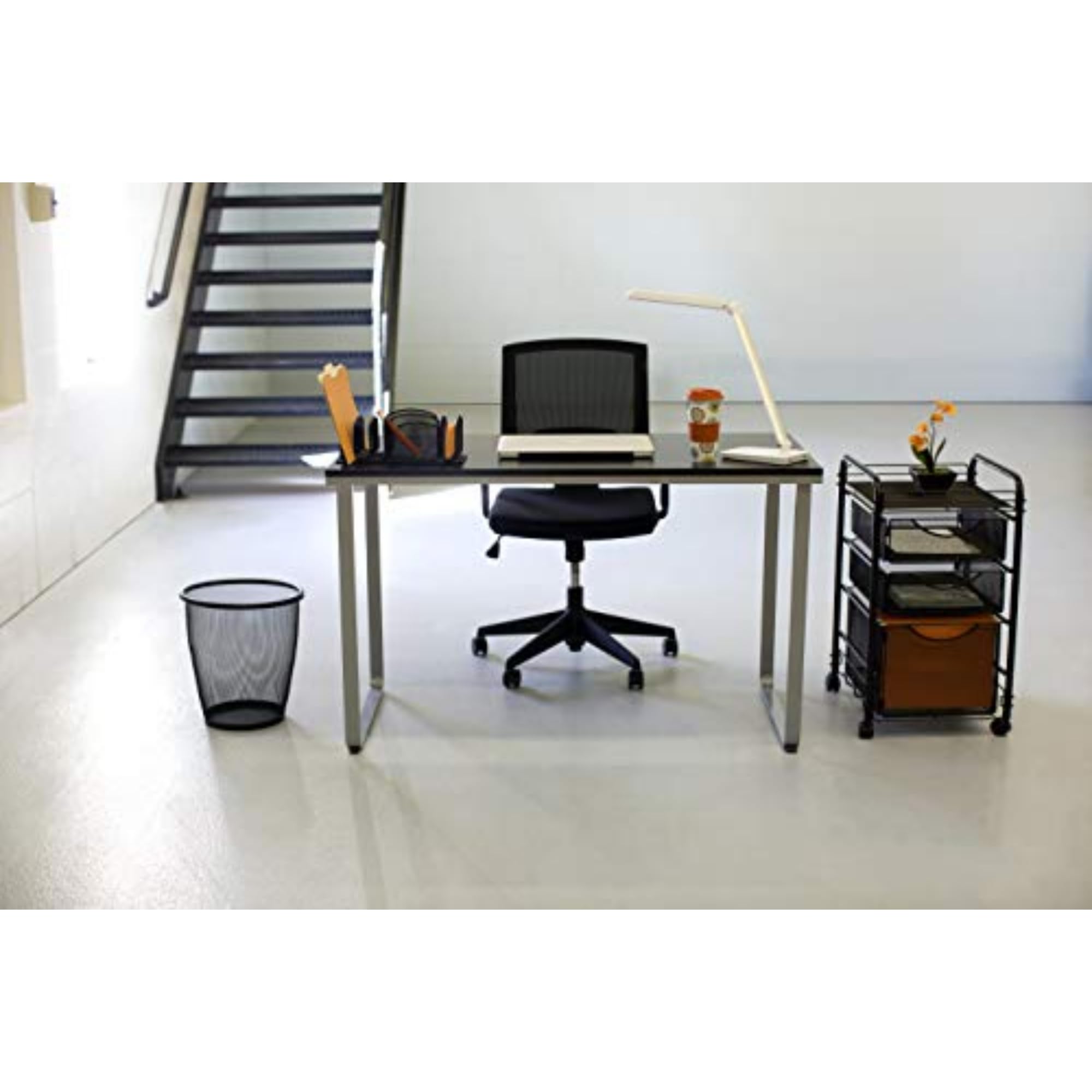 Safco Onyx Rolling File Cart with Large File Drawer & 2 Supply Drawers - Letter-Size Hanging Folder Organizer | Durable Steel Office Storage Solution for Files & Supplies | Perfect for Home Office, School & Workplace Organization